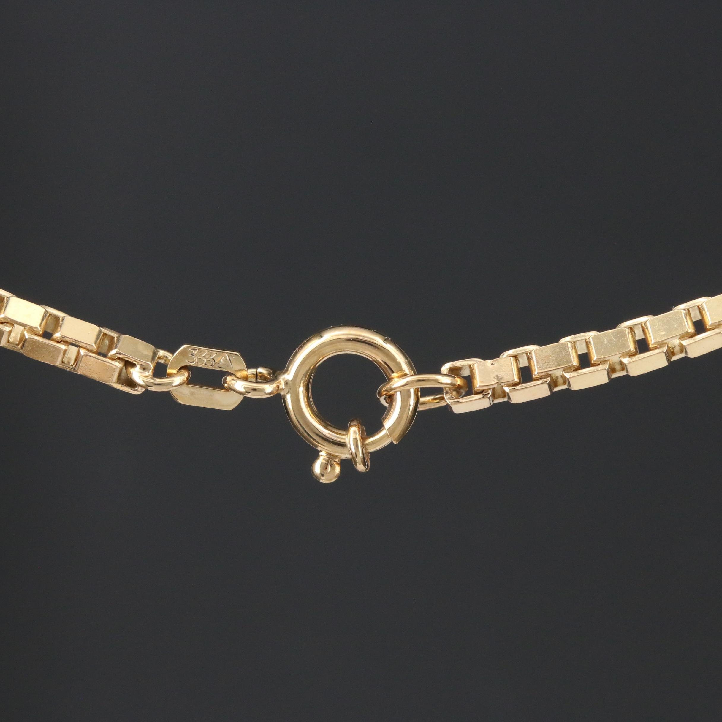 9K Gold Box Chain Necklace