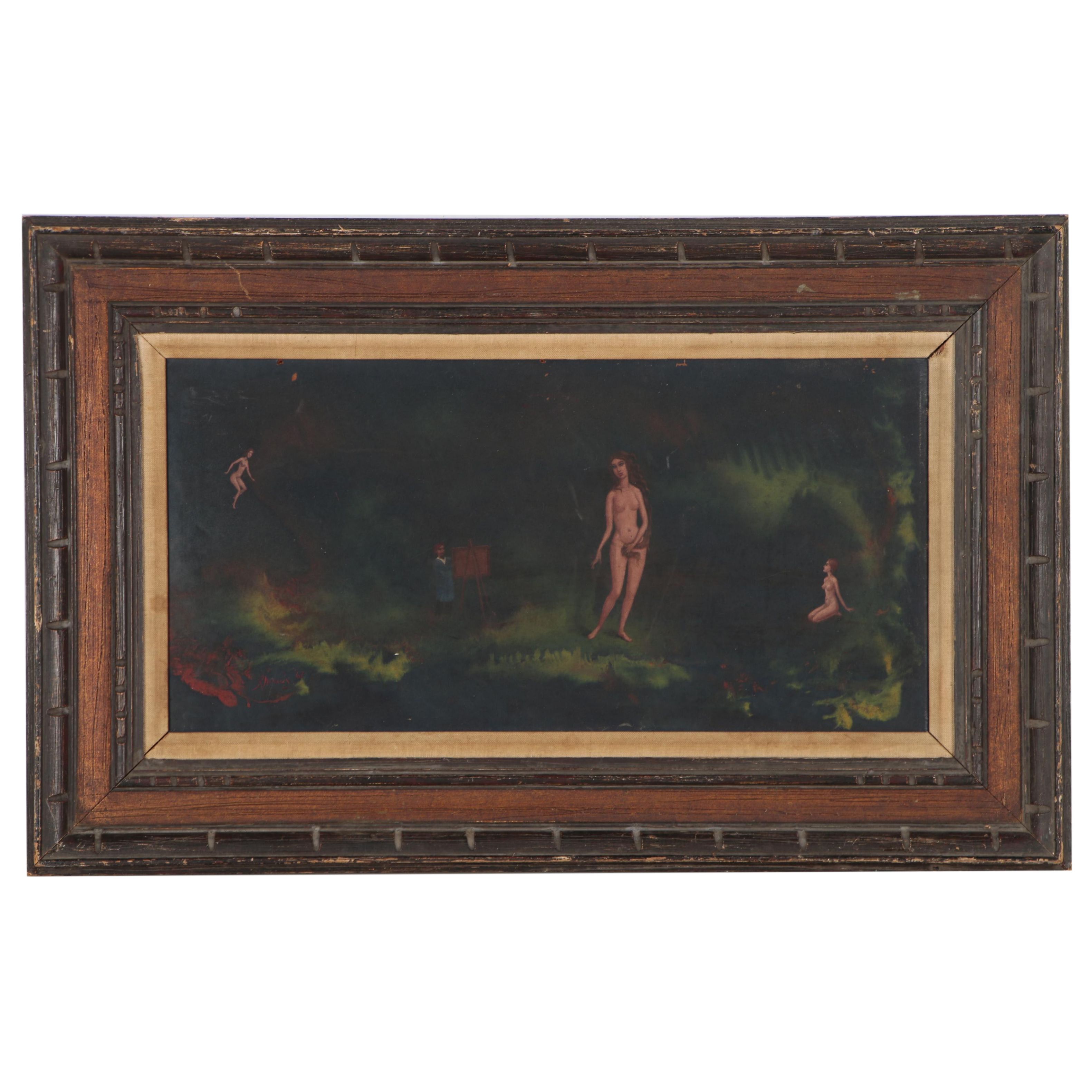 George Rhoads Oil Painting of the Birth of Venus, 1967