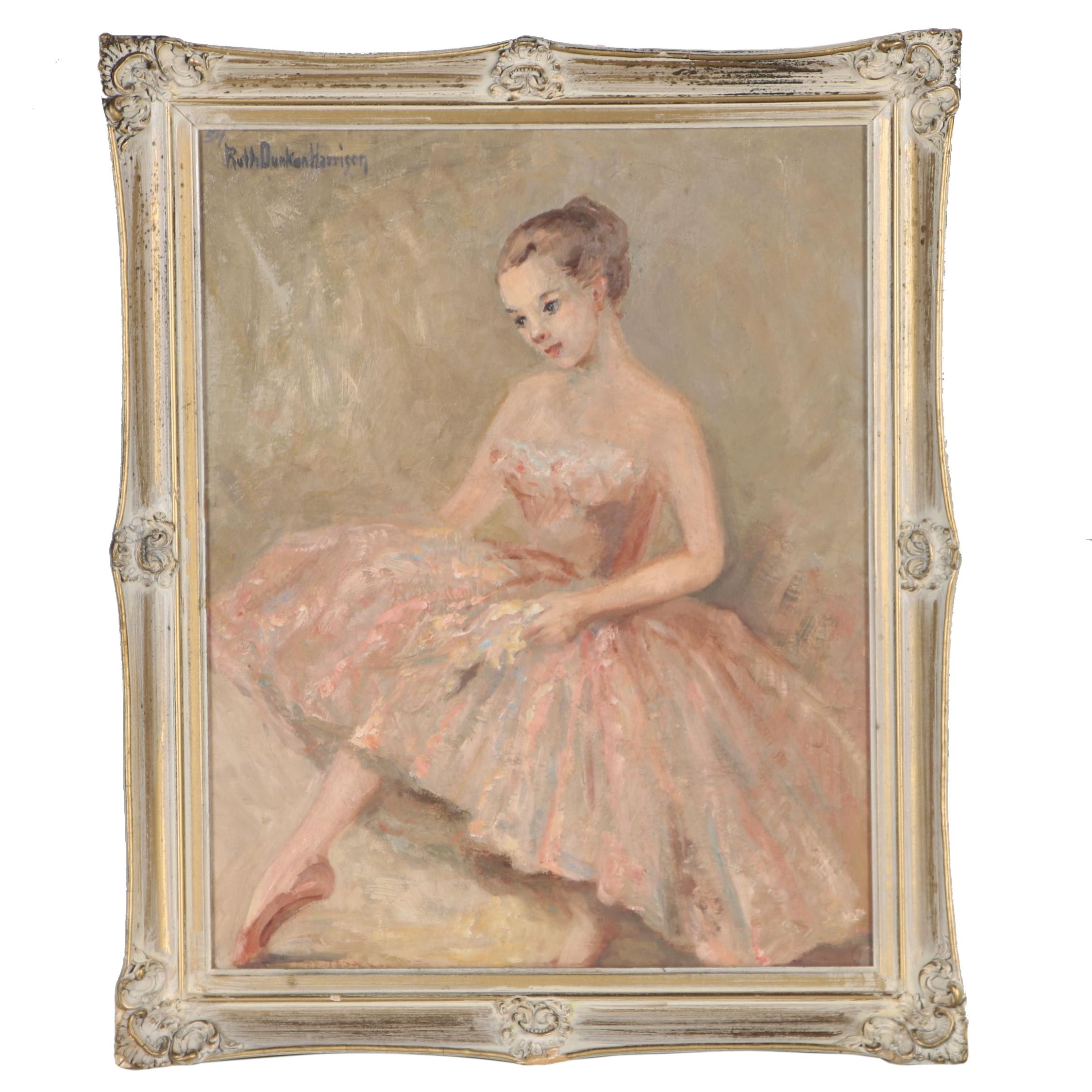Ruth Dunken Harrison Oil Painting of a Ballerina