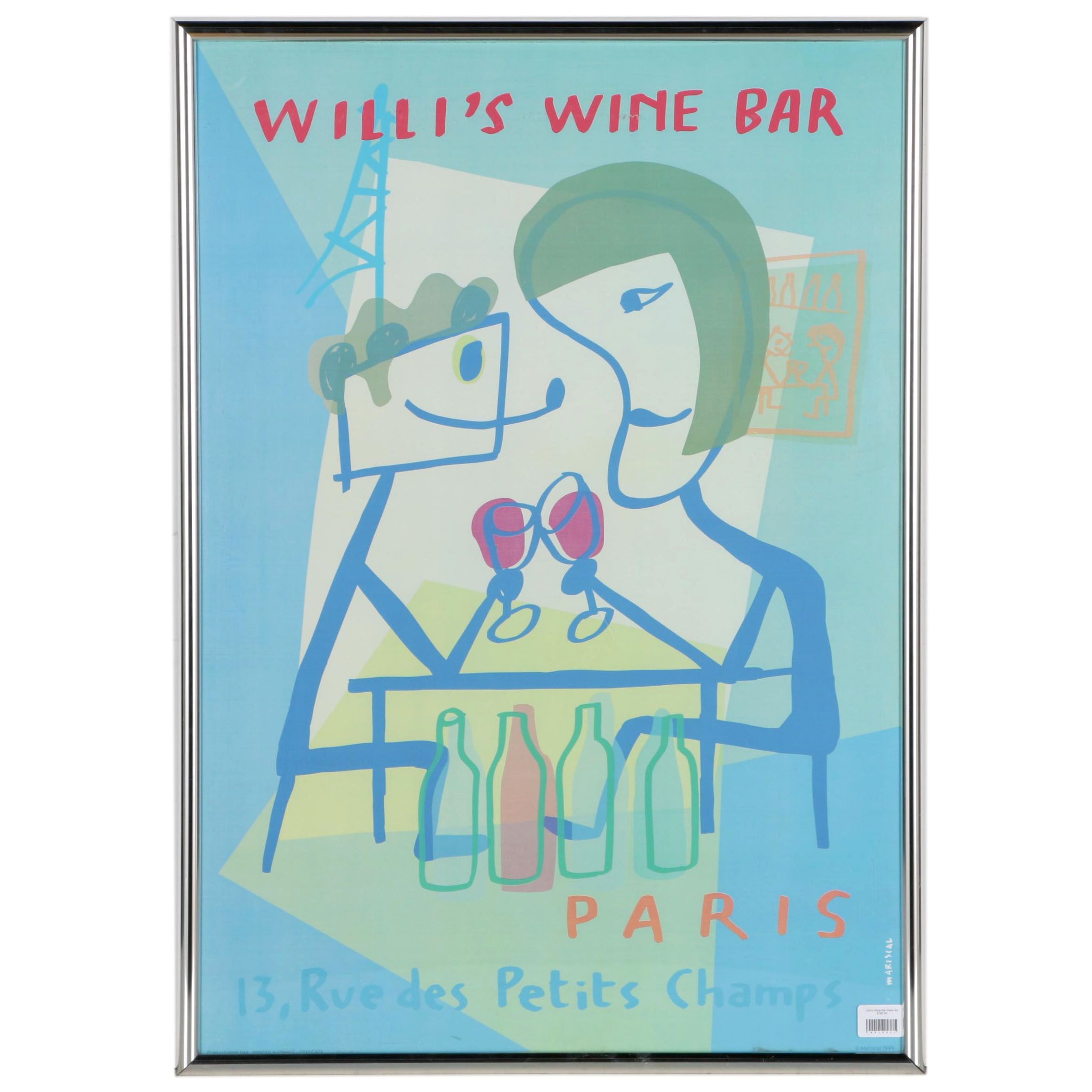 Willi's Wine Bar, Paris Poster Designed by Javier Mariscal, 1999