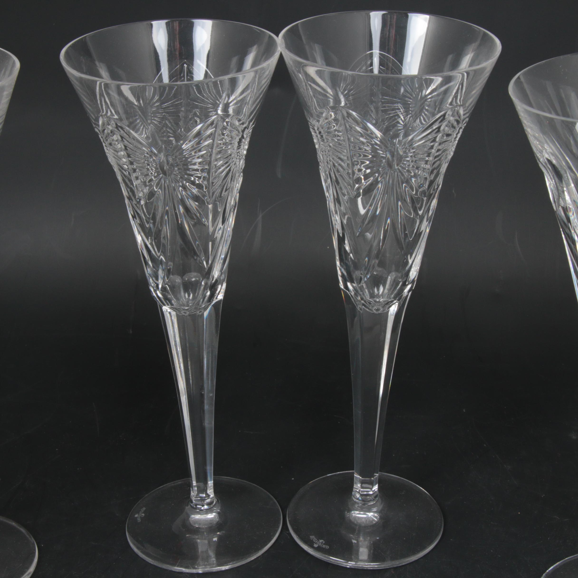 Waterford Crystal "Millennium Series" Fluted Champagne Glasses
