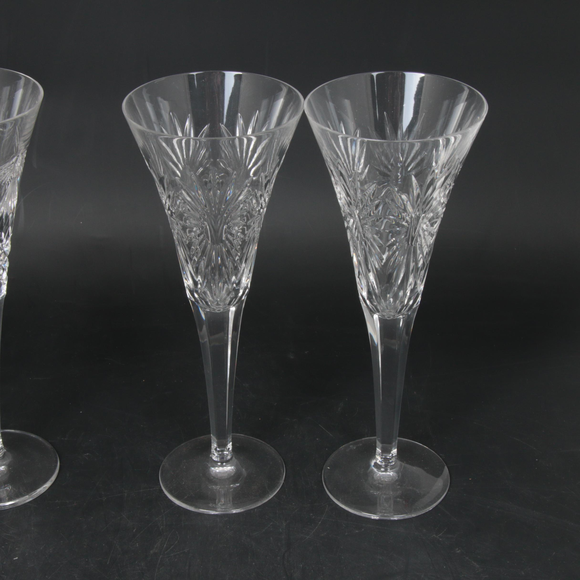 Waterford Crystal "Millennium Series" Fluted Champagne Glasses