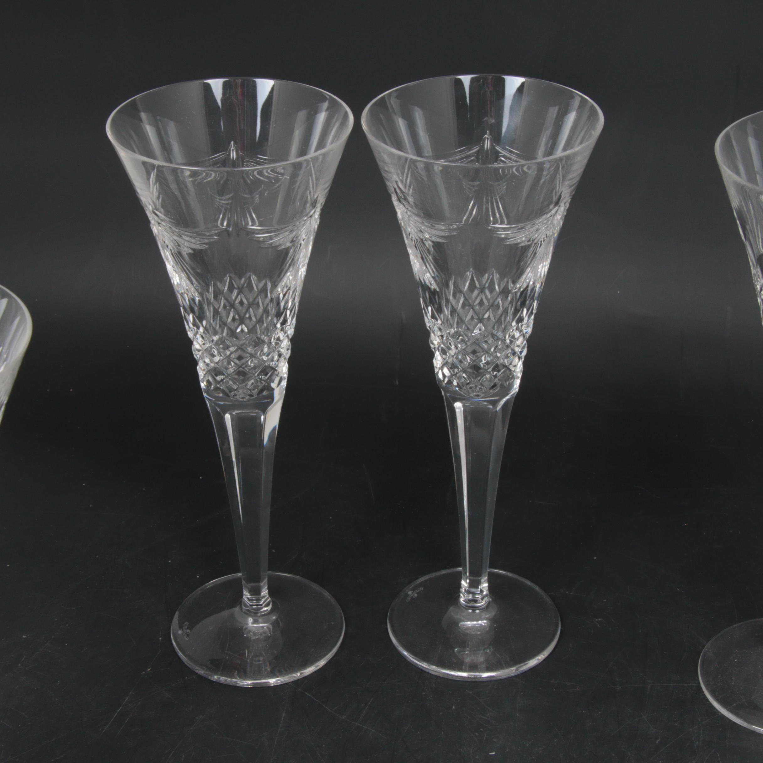 Waterford Crystal "Millennium Series" Fluted Champagne Glasses