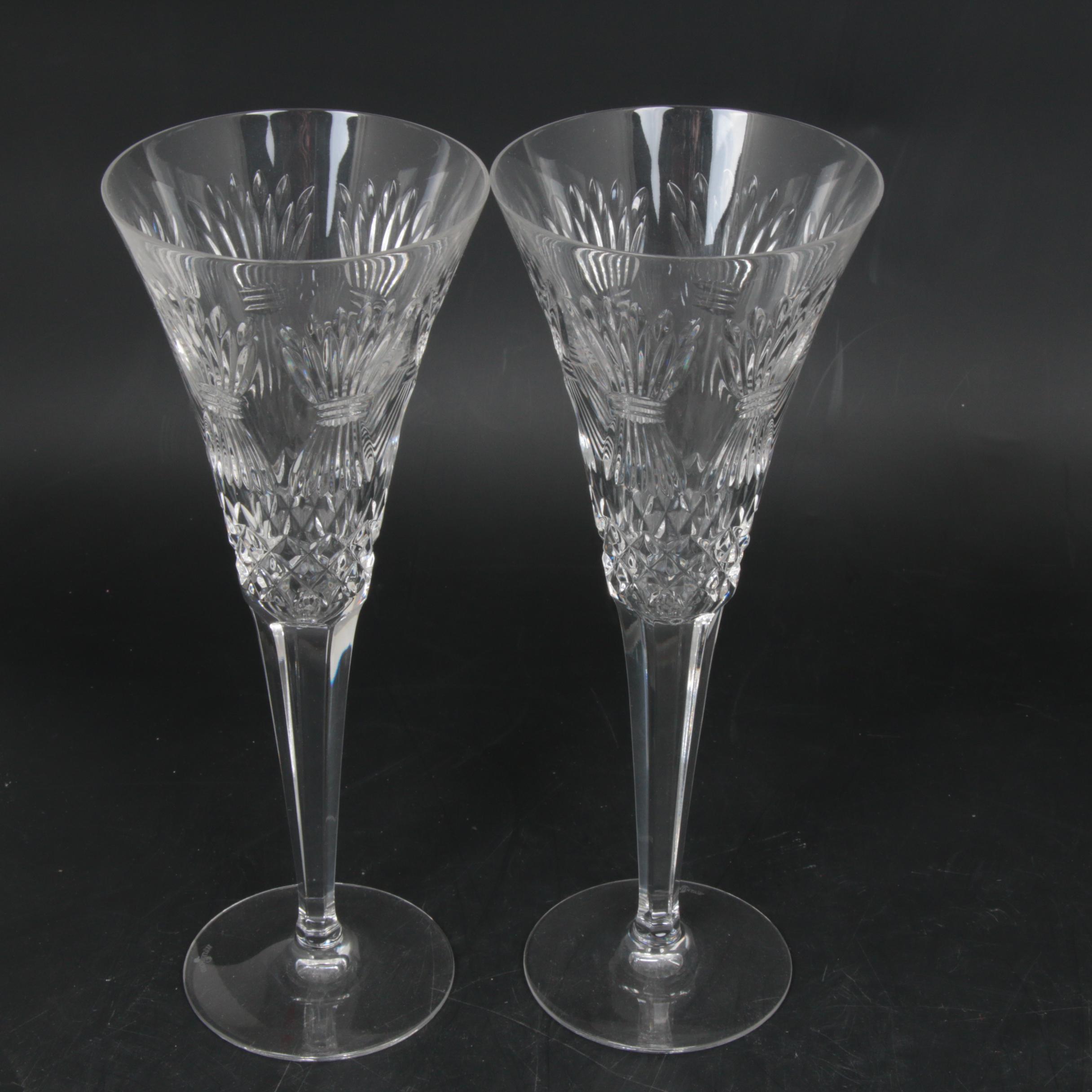 Waterford Crystal "Millennium Series" Fluted Champagne Glasses