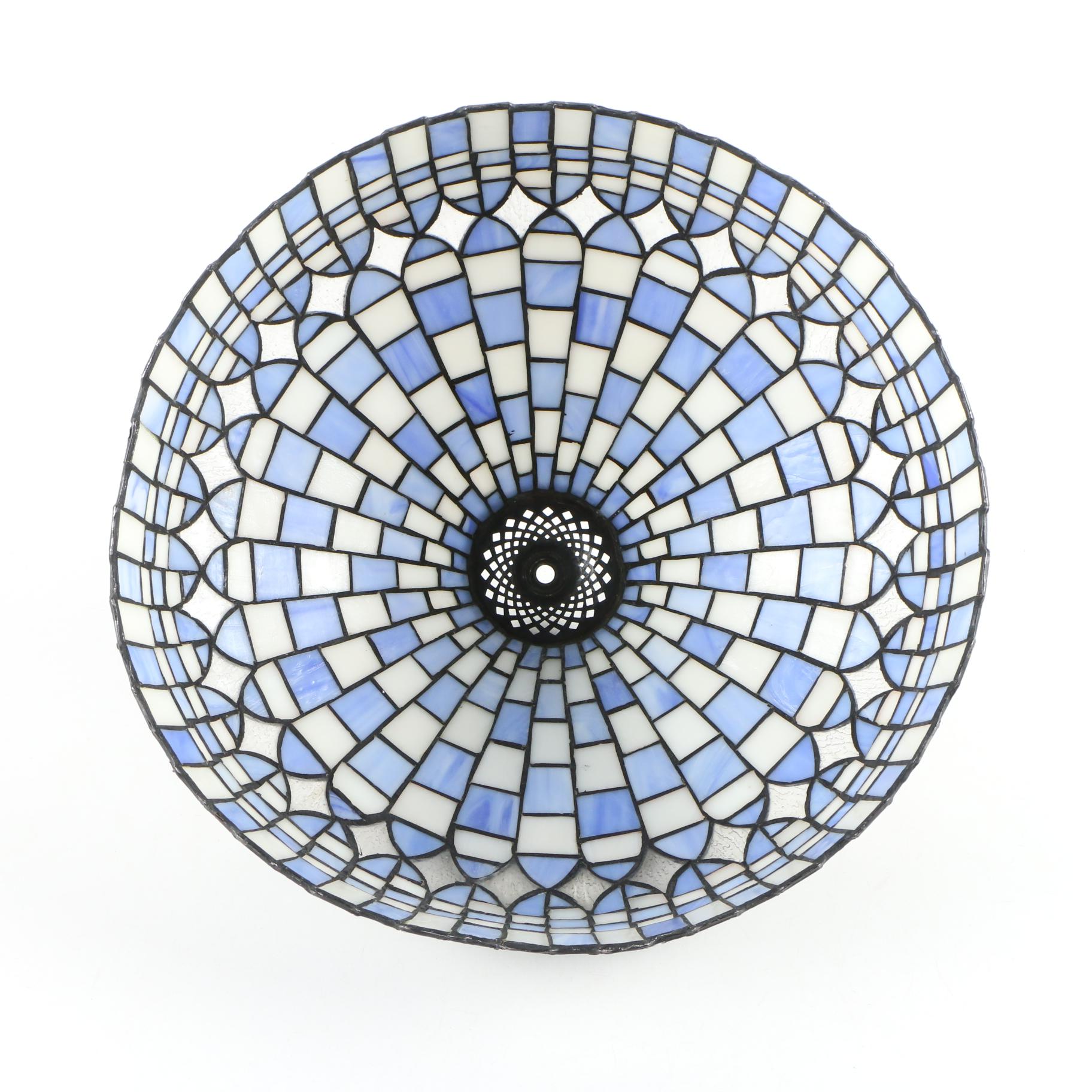 Tiffany Style Stained Glass Table Lamp, Late 20th Century