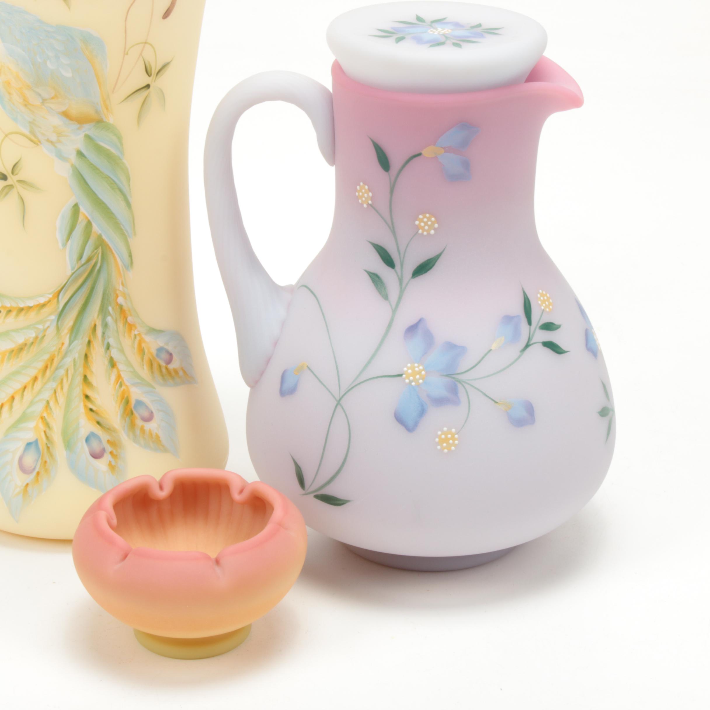 Fenton Signed Exclusive Edition Matte Finish Milk Glass