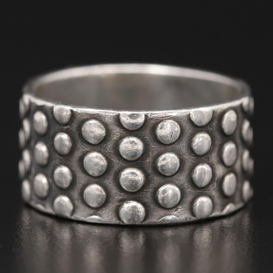 Mexican Sterling Silver Studded Band