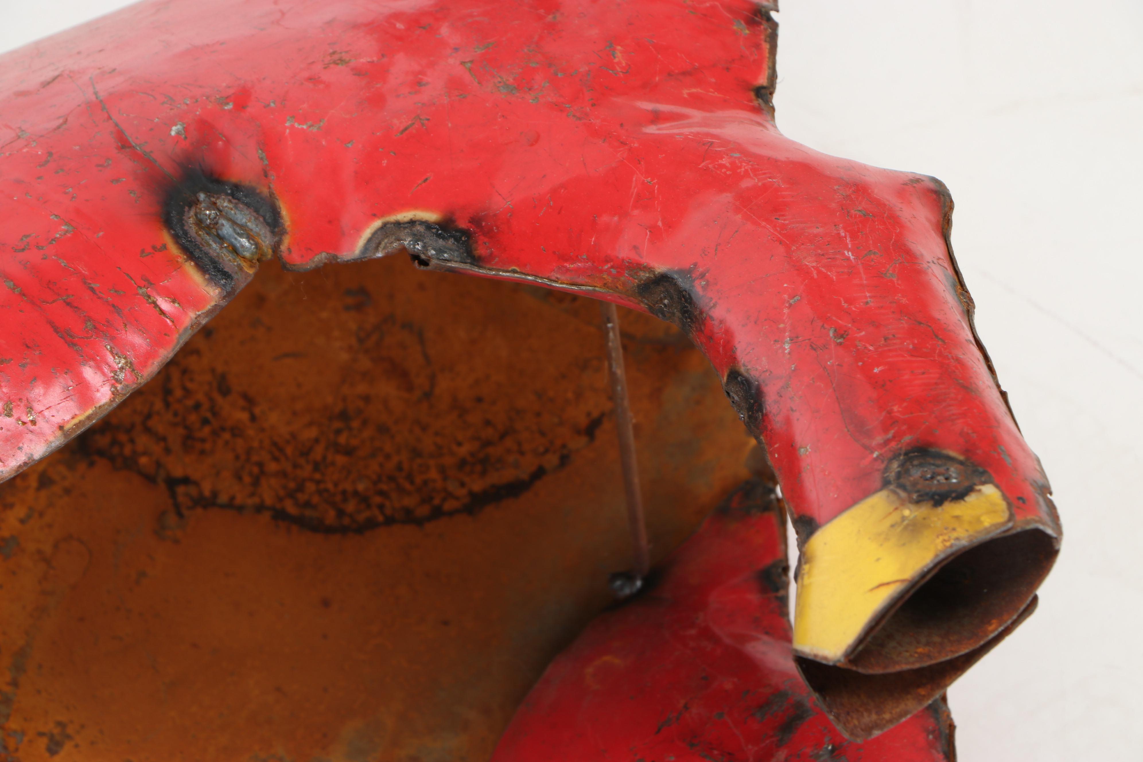 Mexican Folk Art Scrap Metal Pig Sculpture