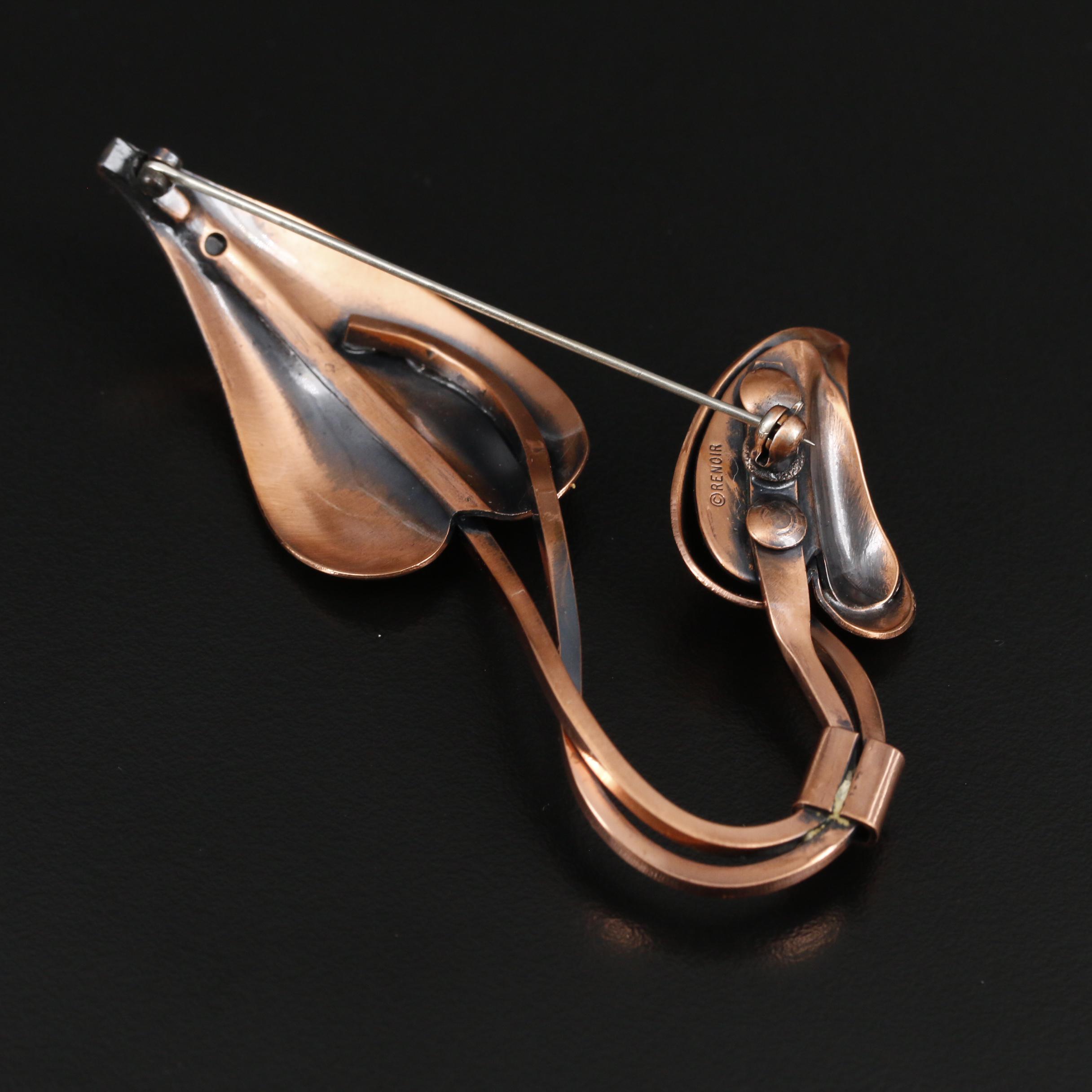 Jewelry Selection Featuring Renoir and Laurel Burch Figural Brooch