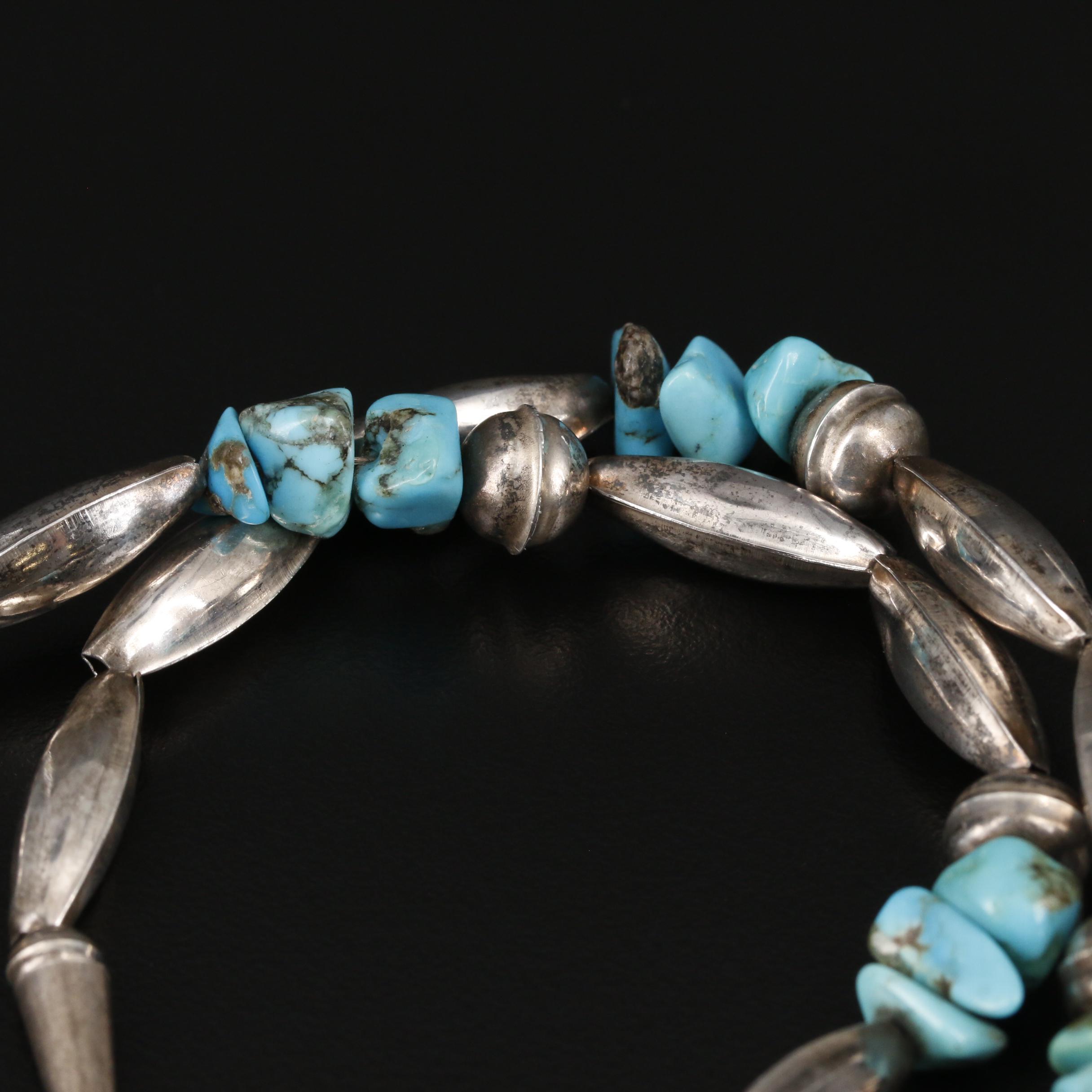 Corbet Joe Navajo Diné Sterling Turquoise Enhancer Pendant Necklace