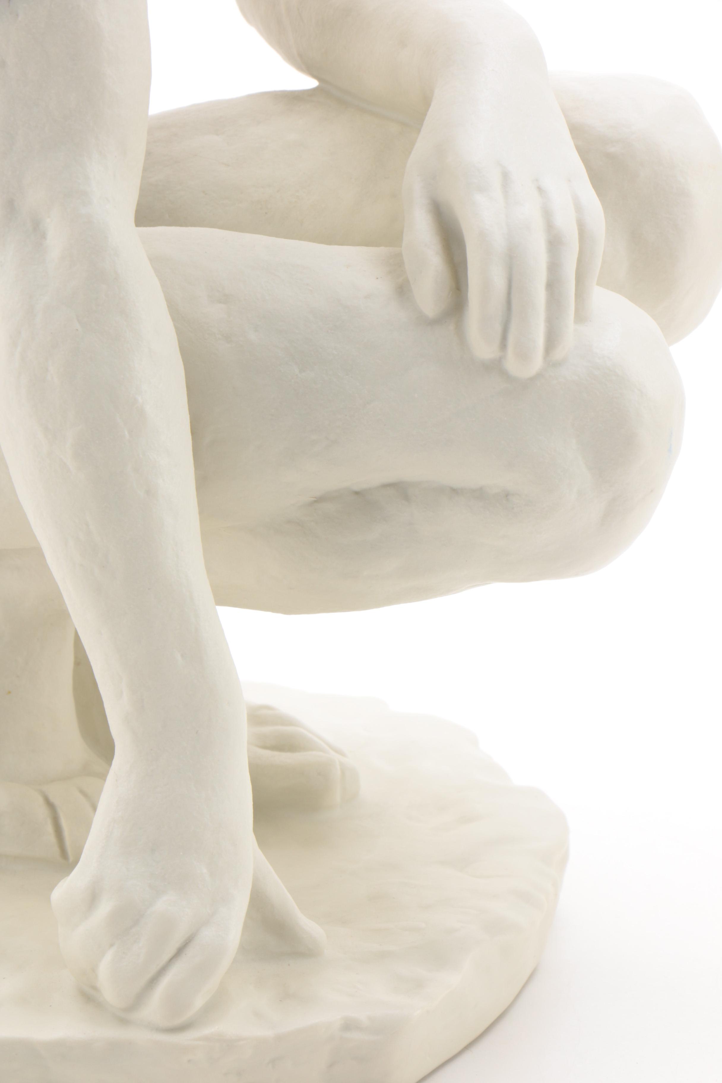 Rosenthal Ceramic Sculpture "Hockende" after Fritz Klimsch, 1930s