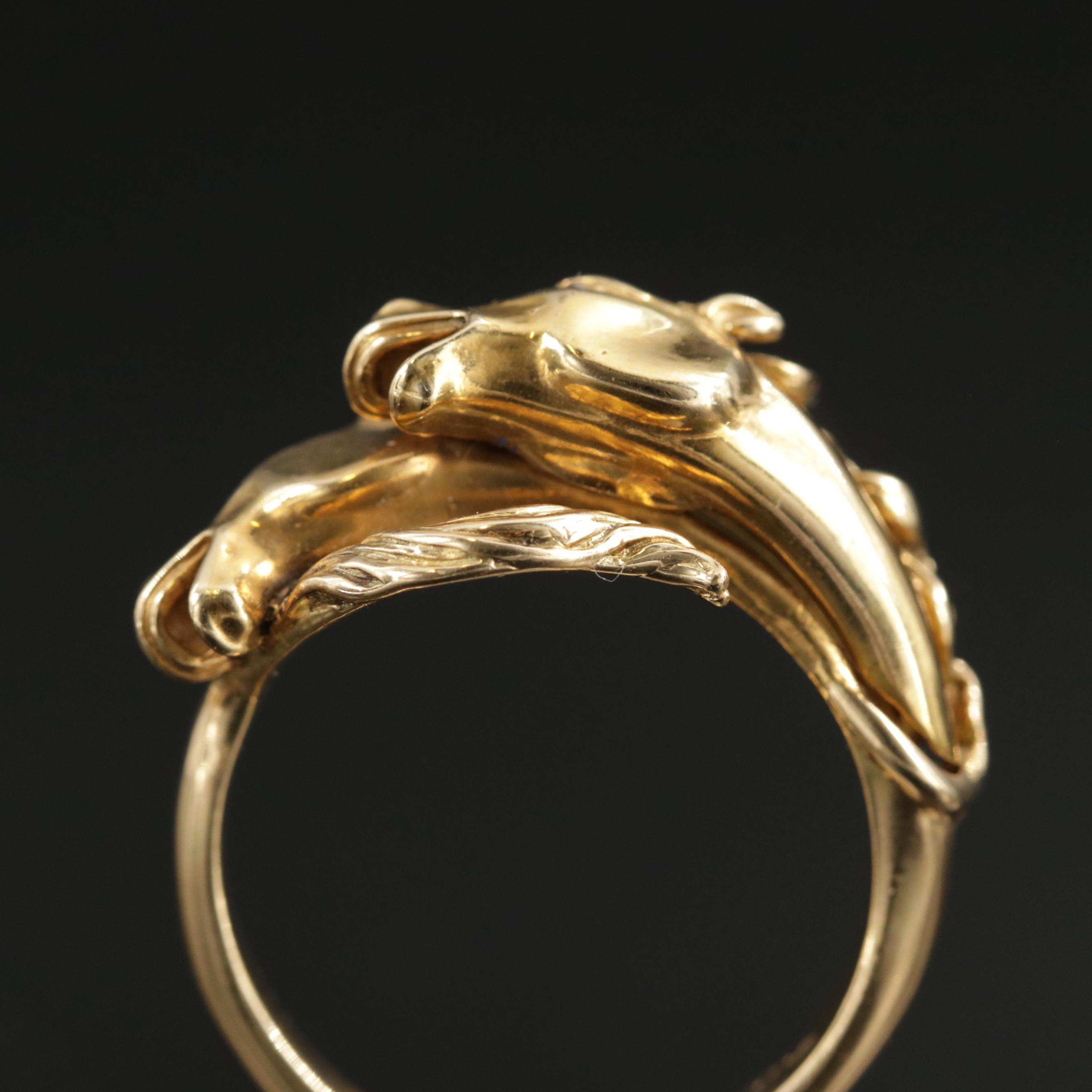 Carrera Y Carrera 18K Yellow Gold Double Horse Head Ring