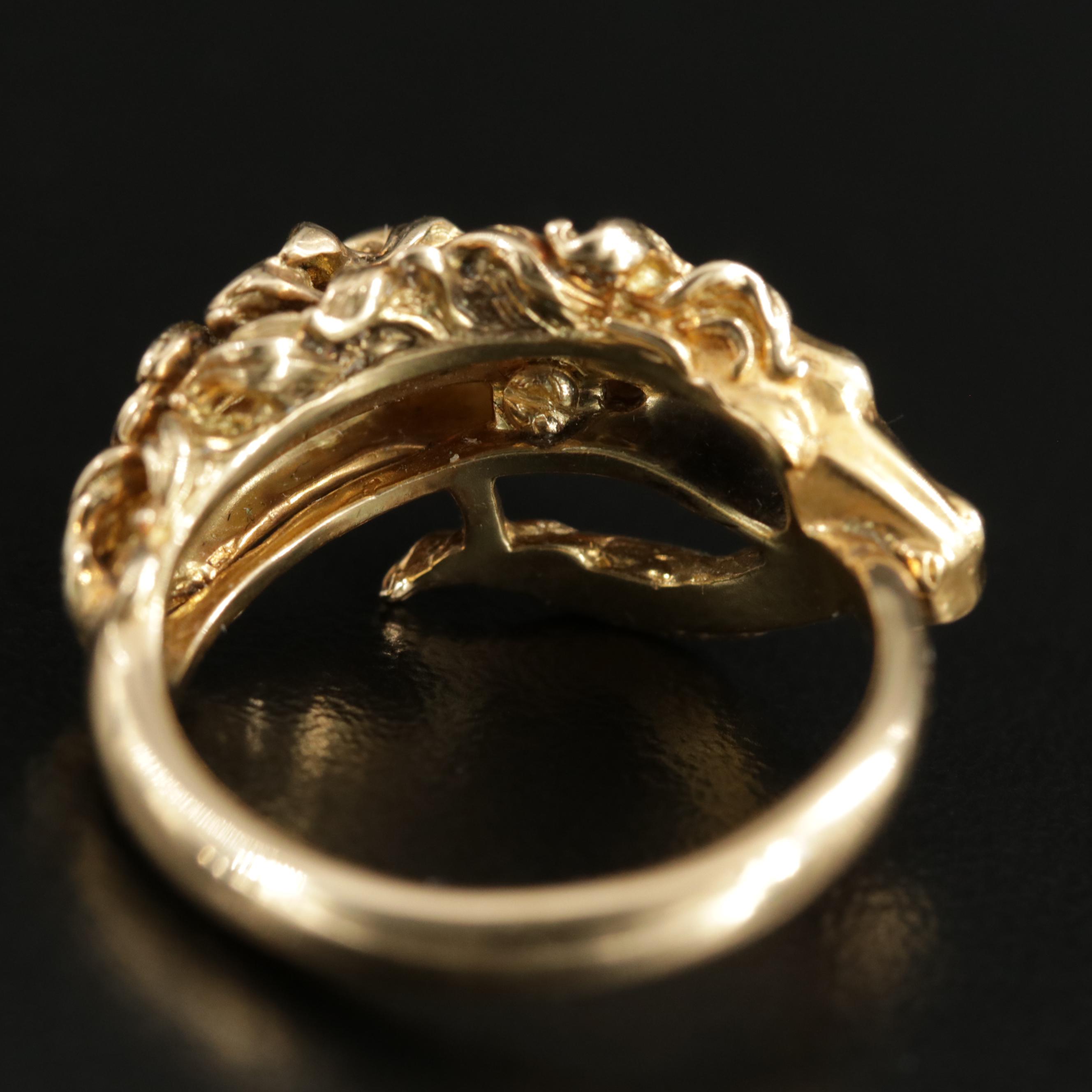 Carrera Y Carrera 18K Yellow Gold Double Horse Head Ring