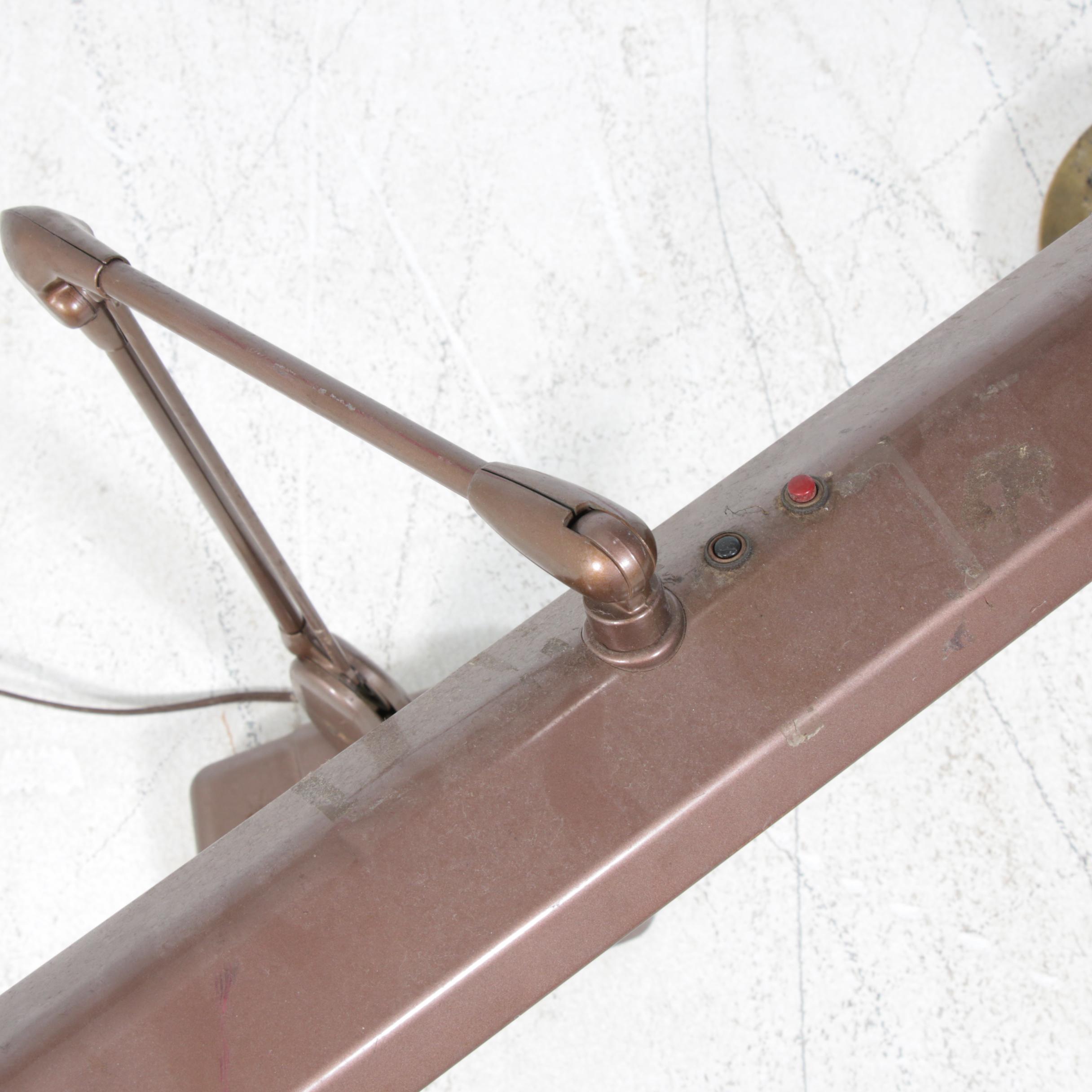 Adjustable Swing Arm Table and Floor Lamps, Mid-20th Century