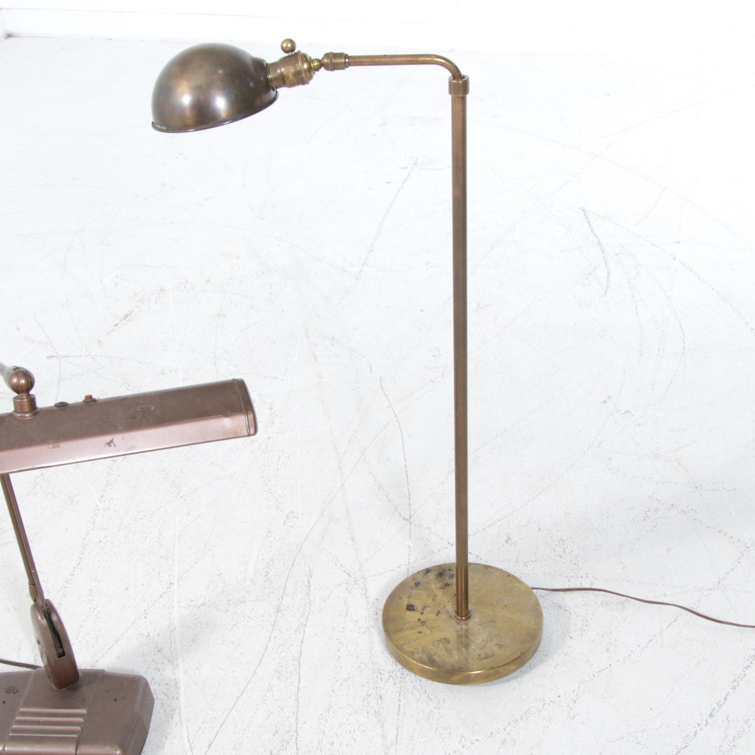 Adjustable Swing Arm Table and Floor Lamps, Mid-20th Century