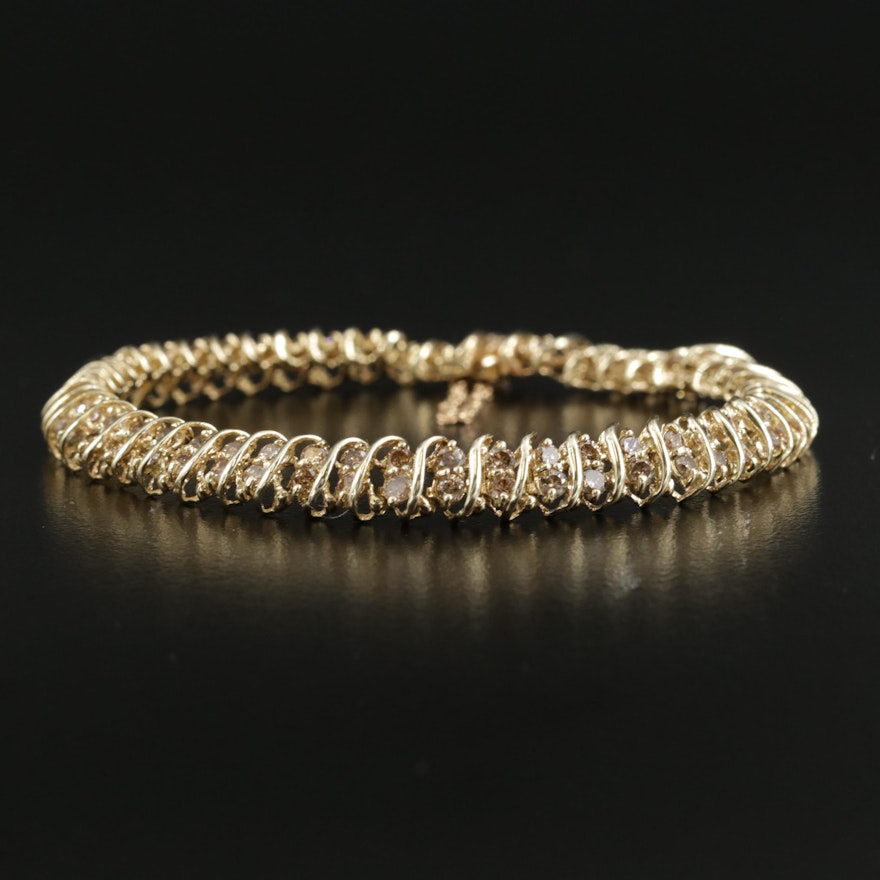 10K Yellow Gold 3.00 CTW Diamond Bracelet