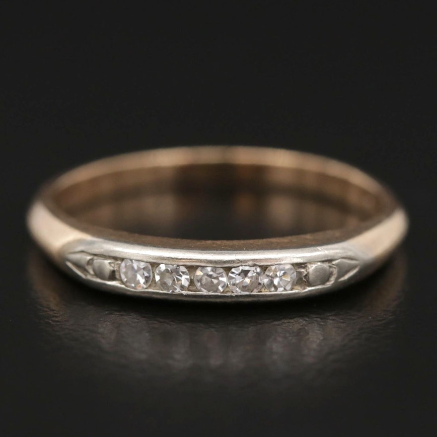 14K Gold Diamond Channel Band