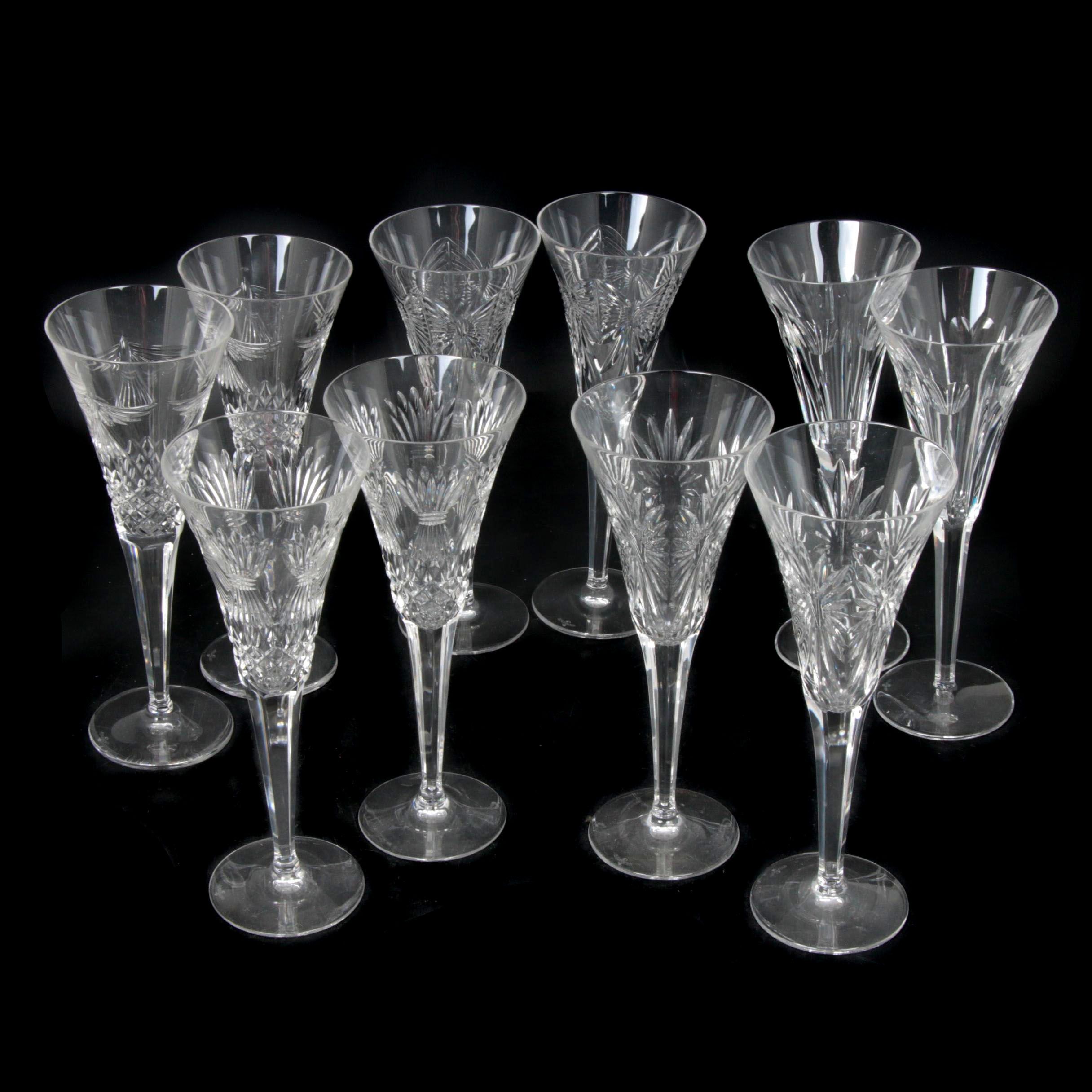 Waterford Crystal "Millennium Series" Fluted Champagne Glasses