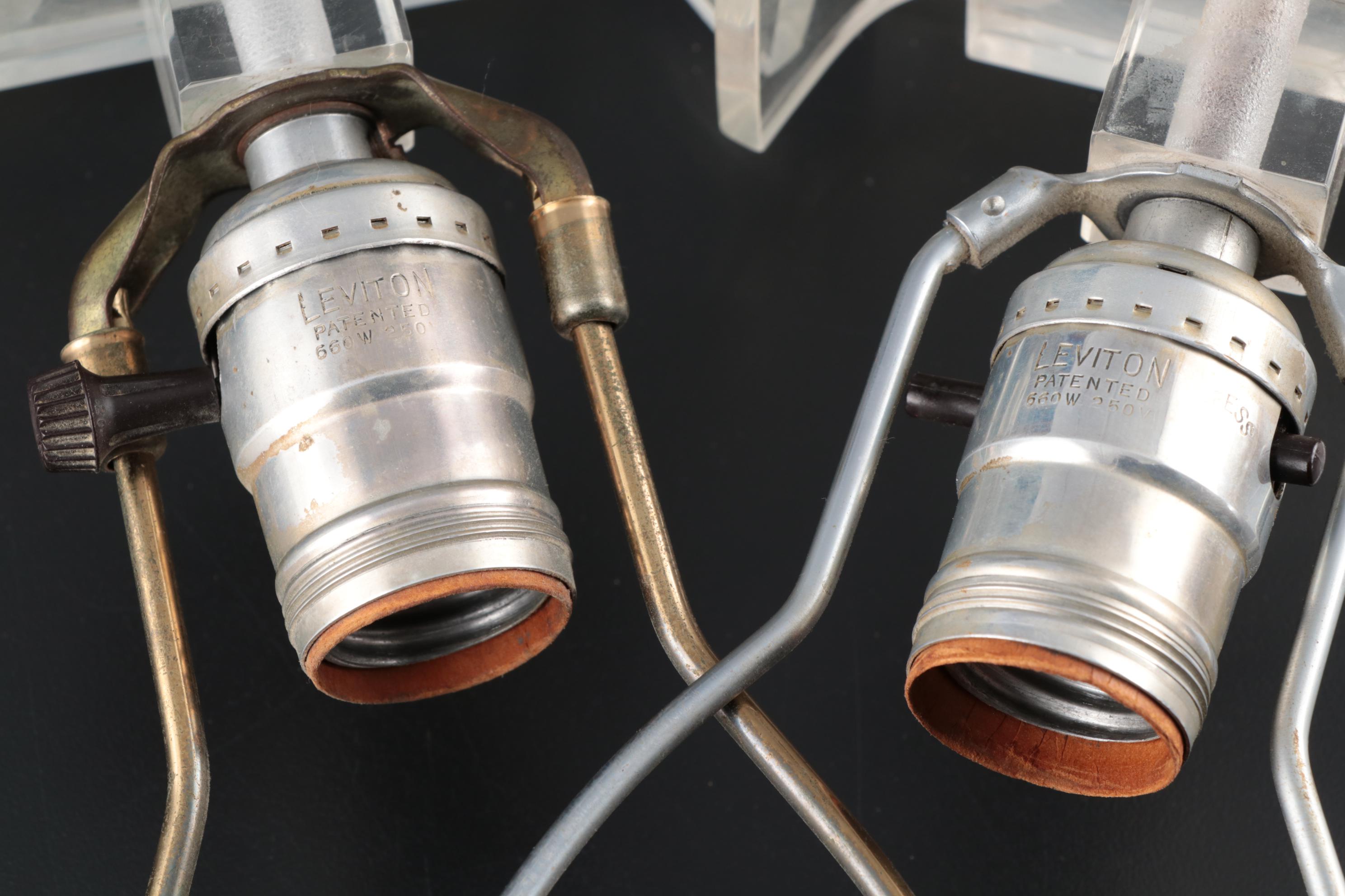 Pair of Mid Century Modern Lucite Table Lamps