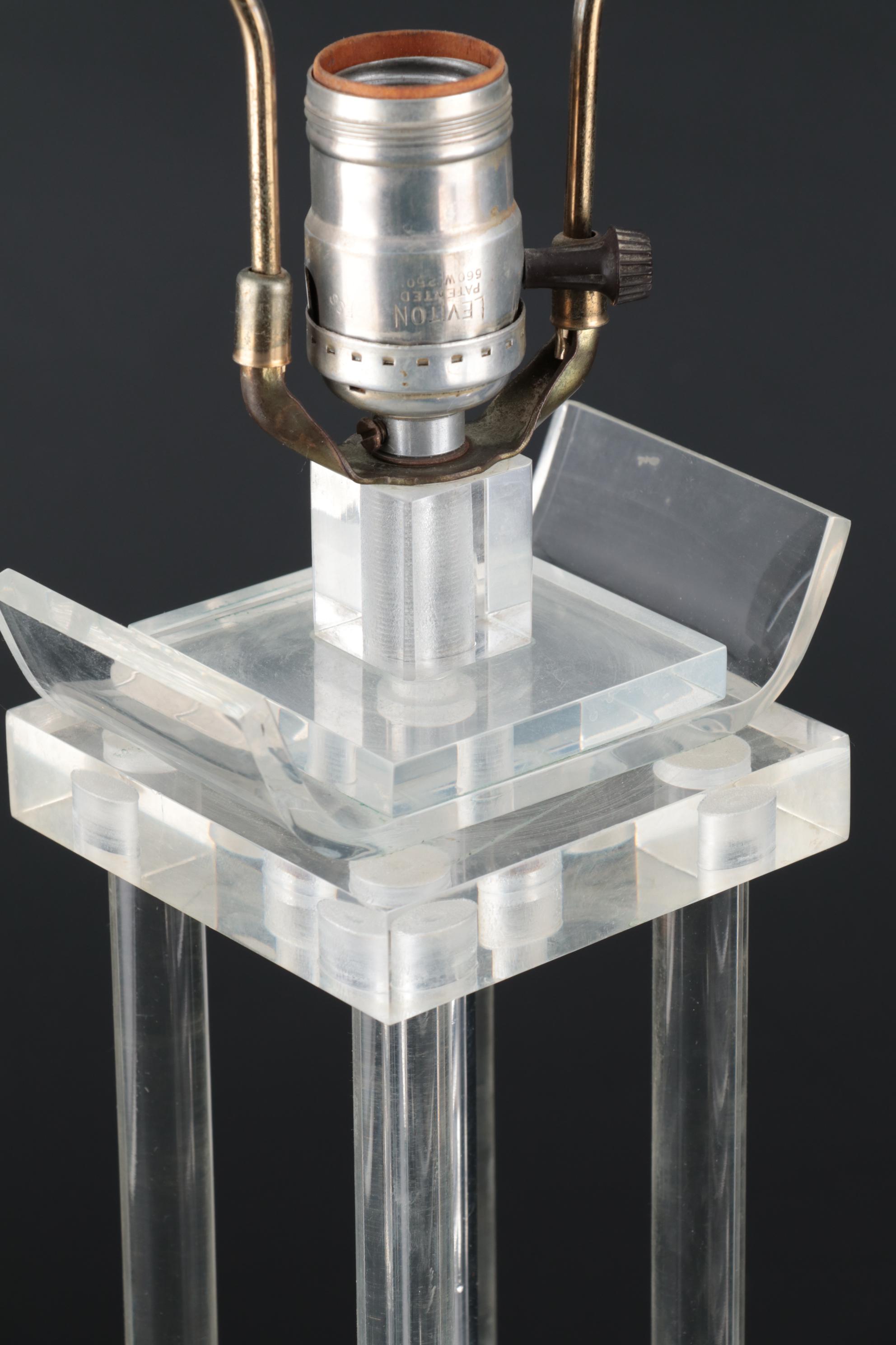 Pair of Mid Century Modern Lucite Table Lamps