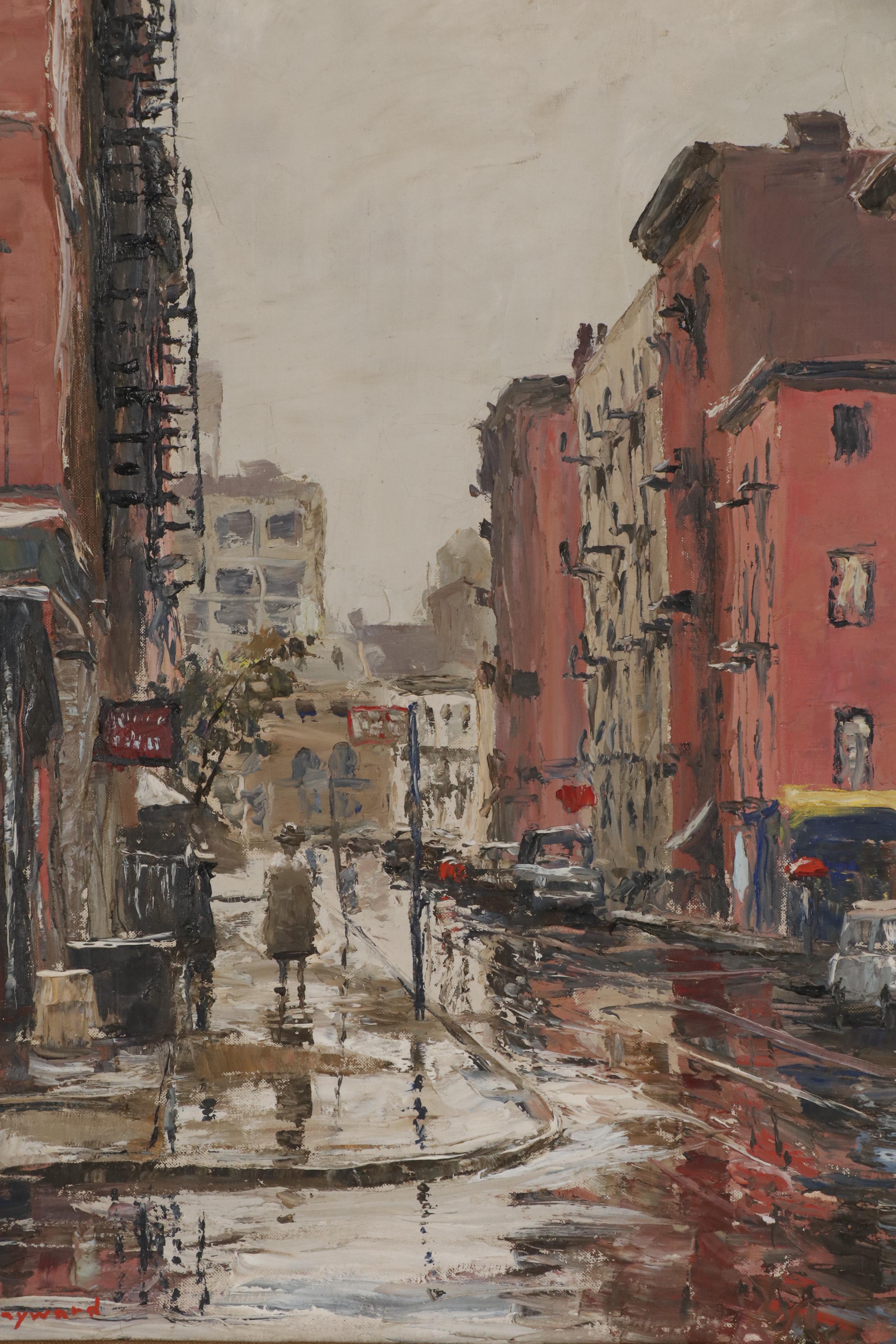 Peter Hayward New York City Street Scene Oil Painting