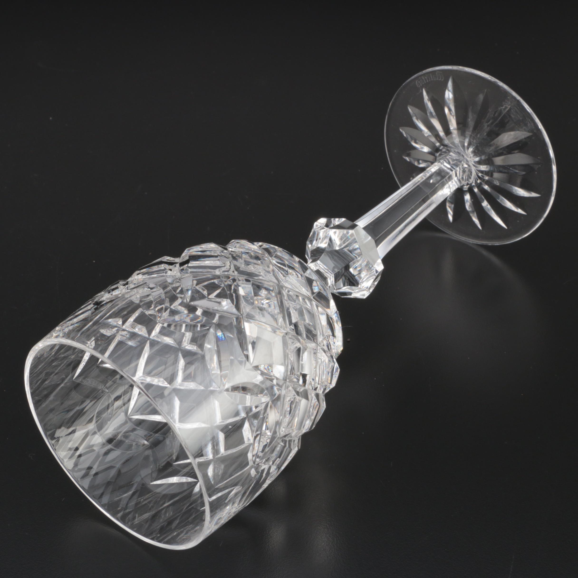 Waterford Crystal "Powerscourt" Claret Wine Glasses, Mid to Late 20th Century