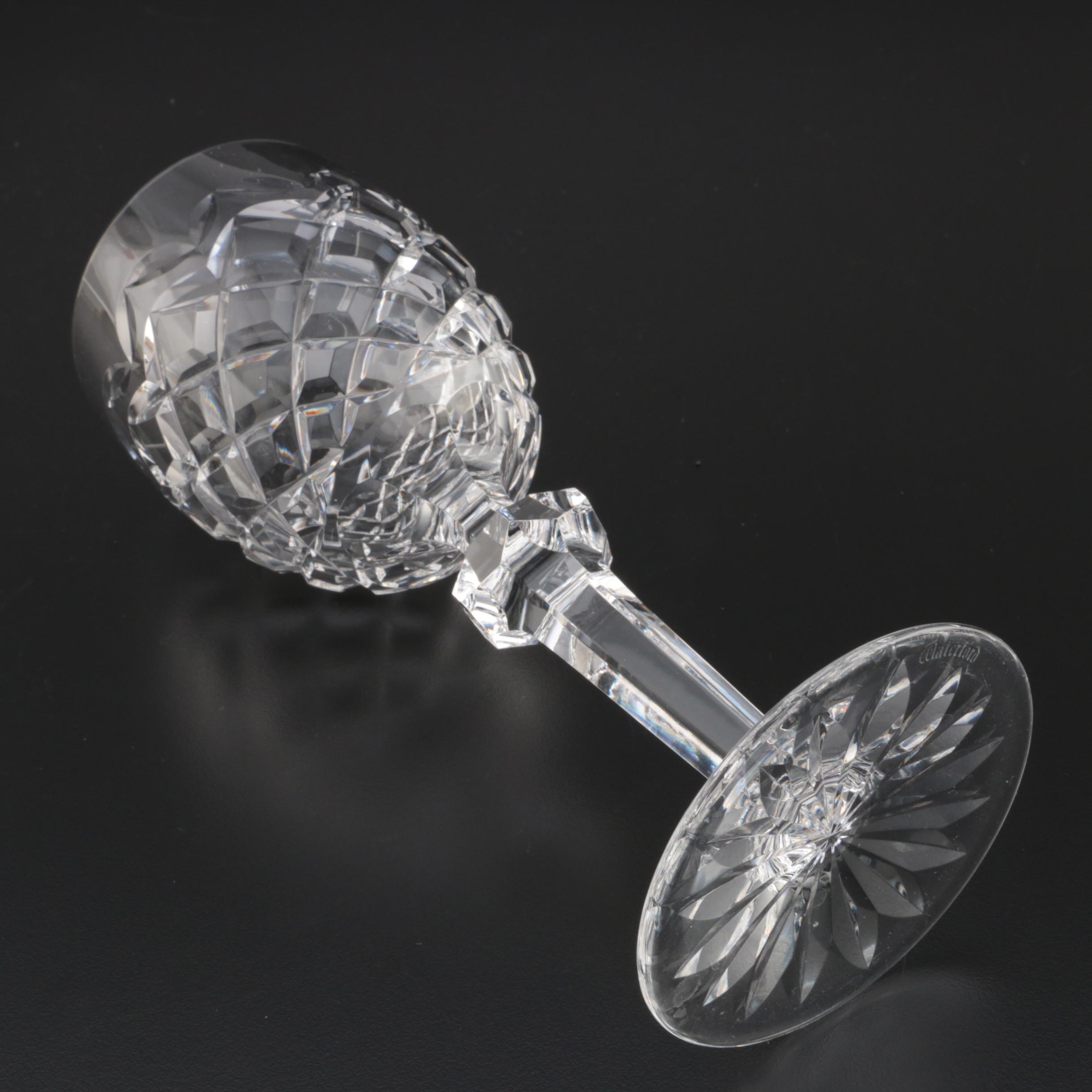 Waterford Crystal "Powerscourt" Claret Wine Glasses, Mid to Late 20th Century