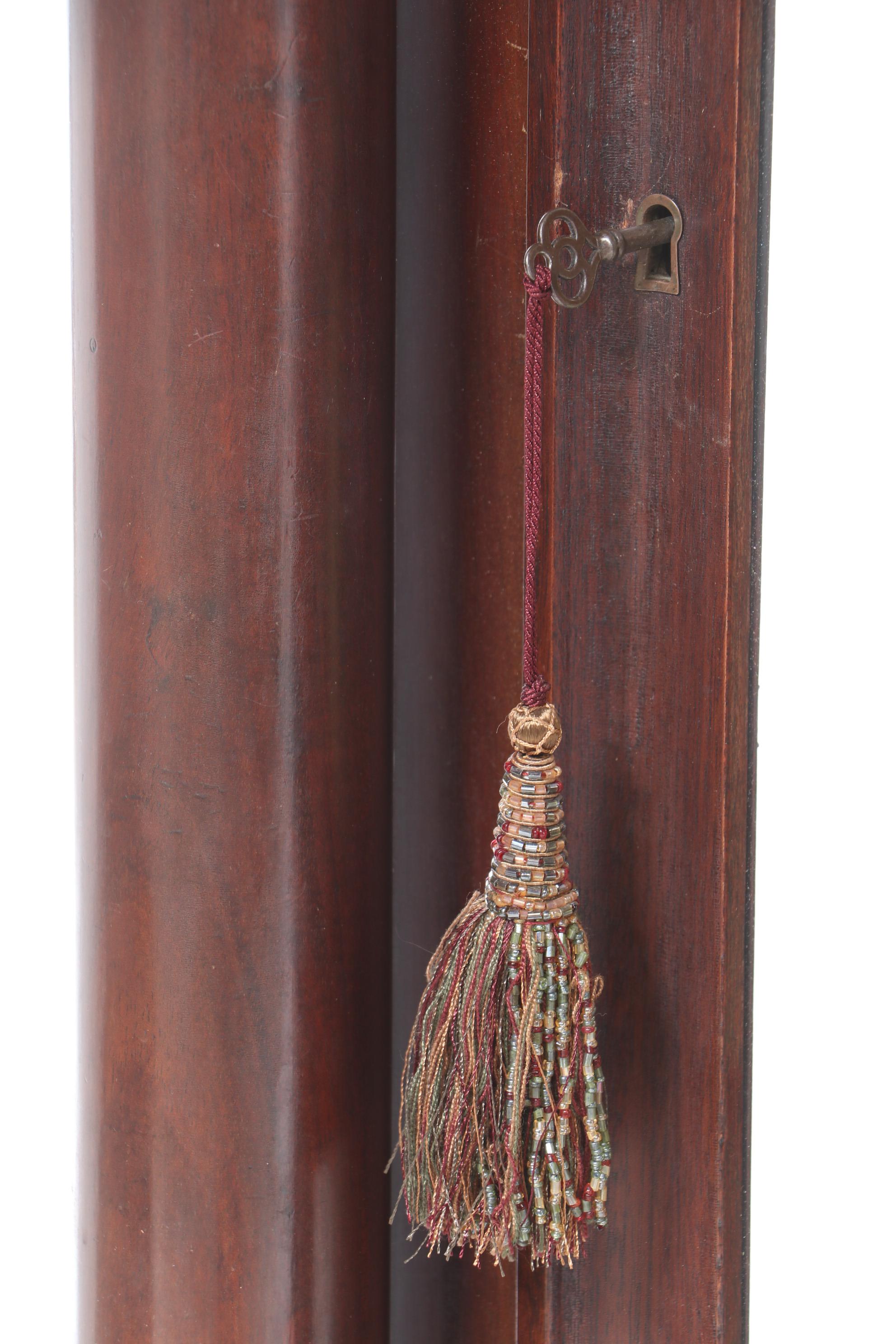 Mahogany Grandfather Clock, Retailed by Oskamp Jewelry Company, Cincinnati