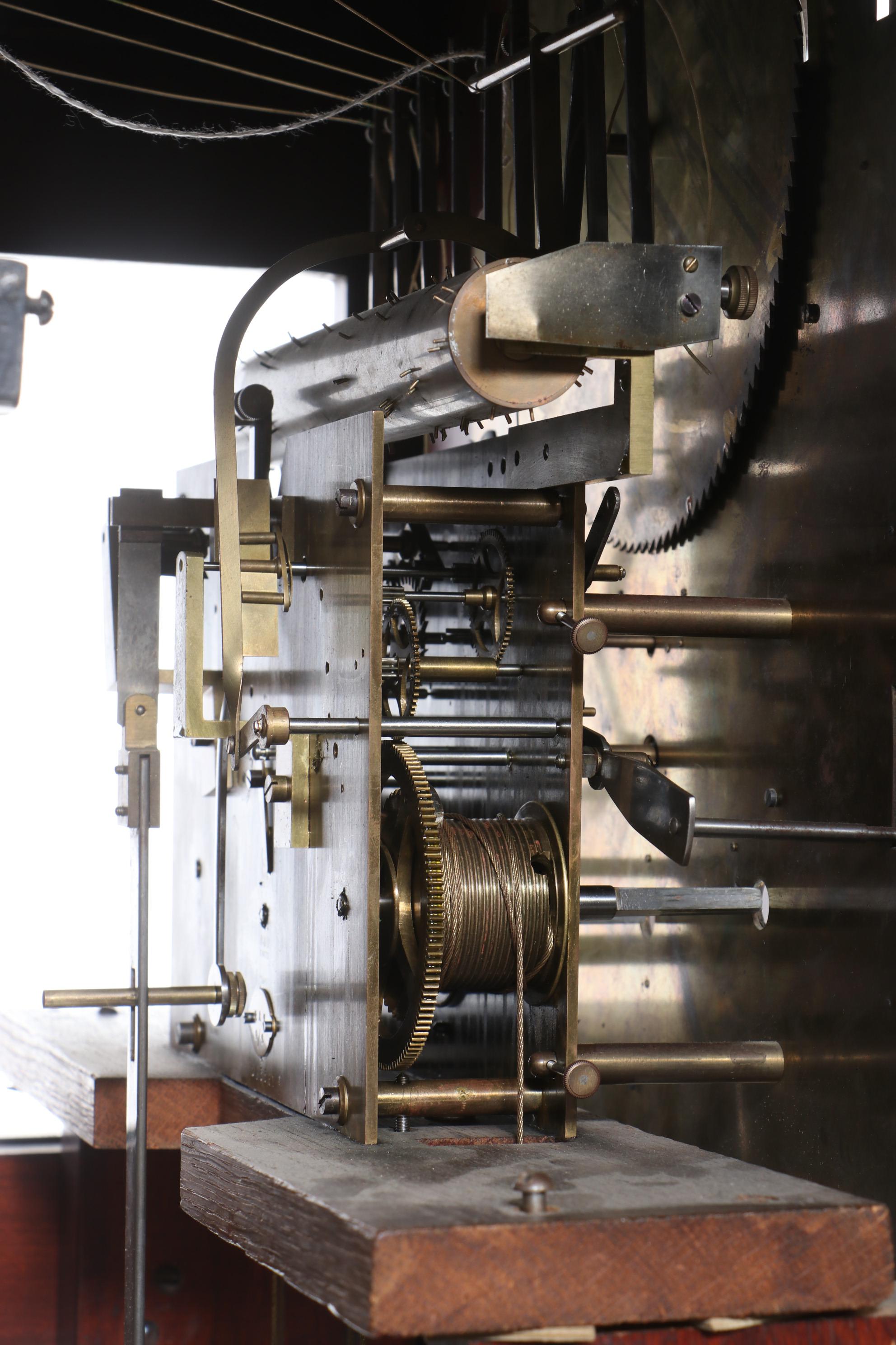 Mahogany Grandfather Clock, Retailed by Oskamp Jewelry Company, Cincinnati