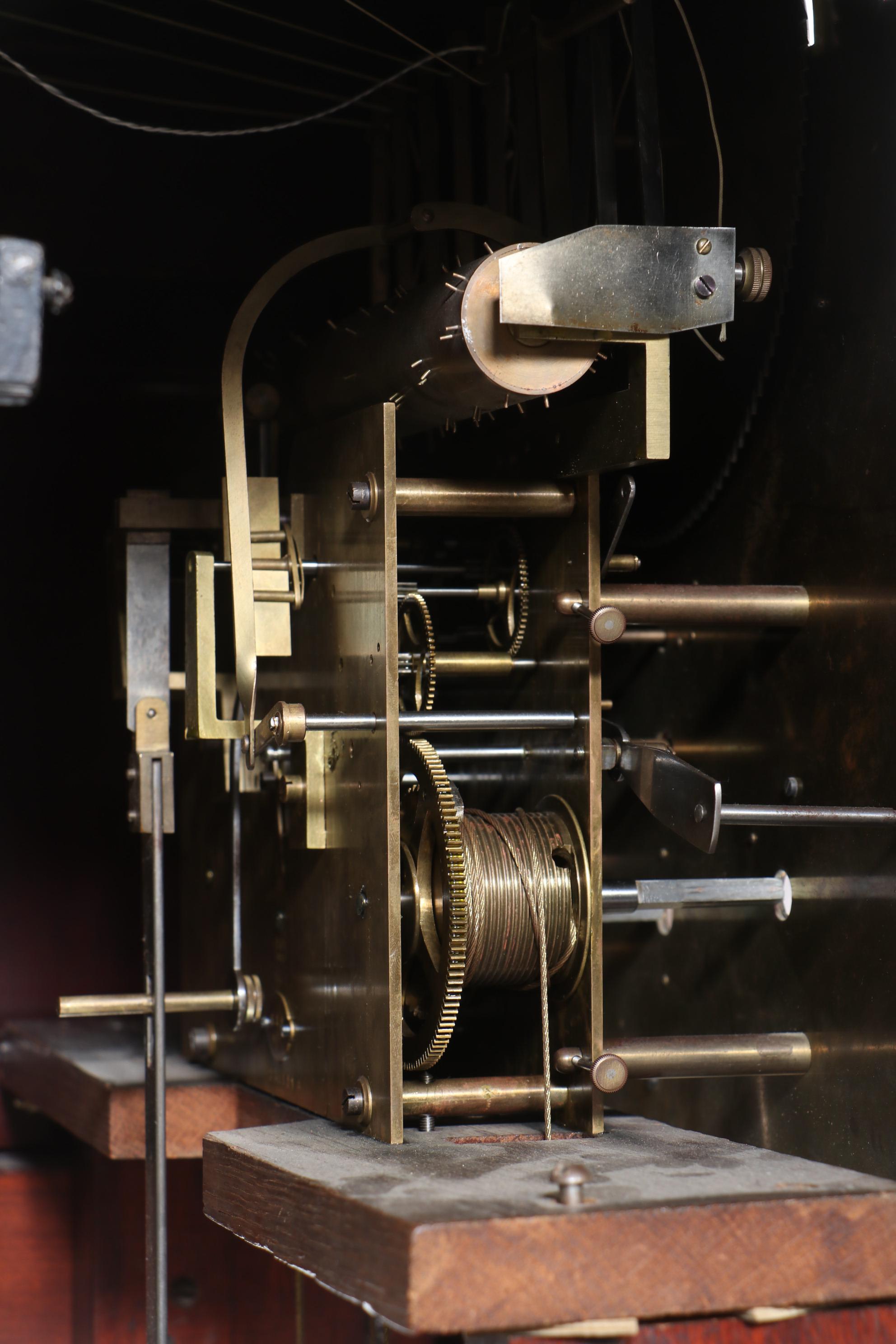 Mahogany Grandfather Clock, Retailed by Oskamp Jewelry Company, Cincinnati