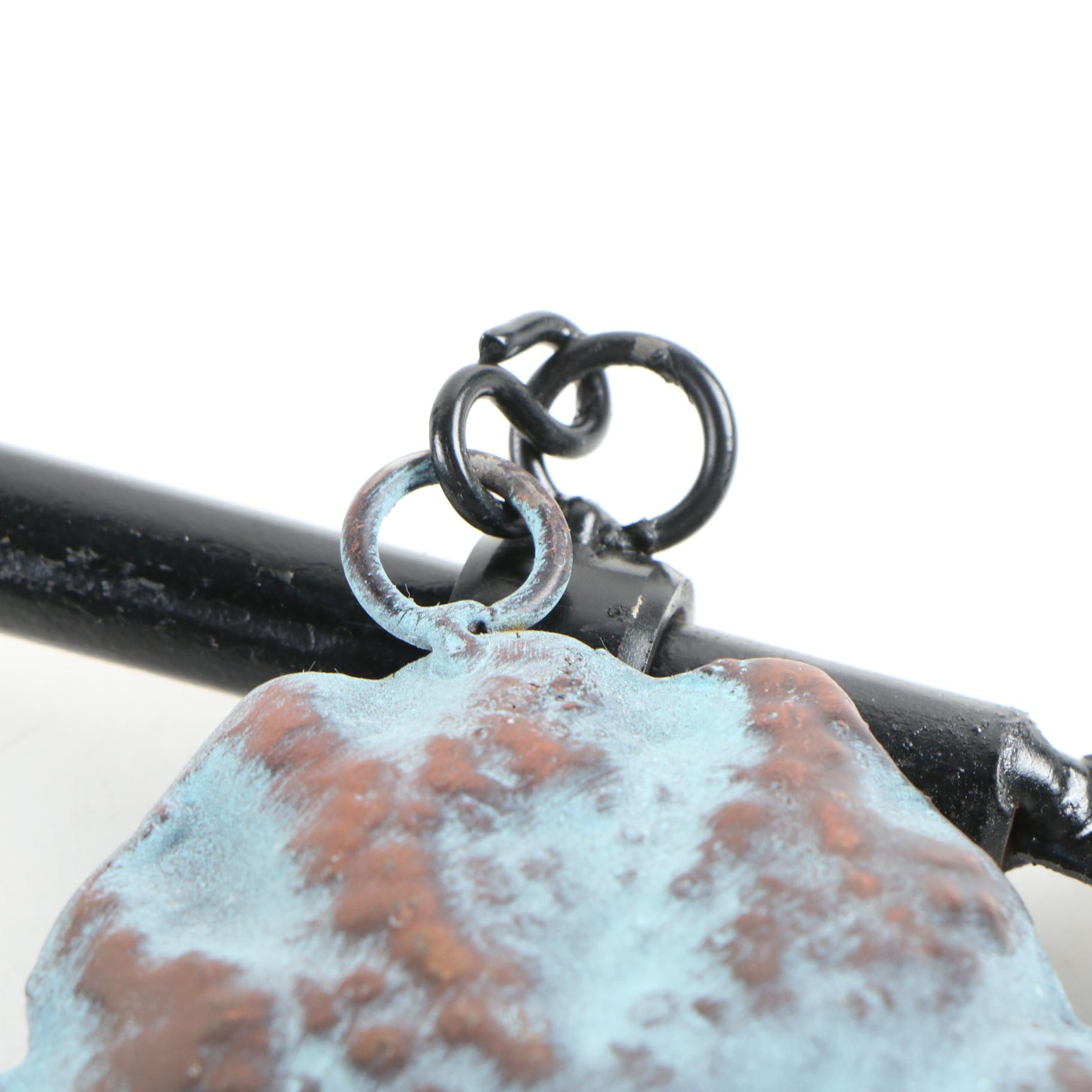 Copper Patinated Hanging Metal Rooster Wall Décor