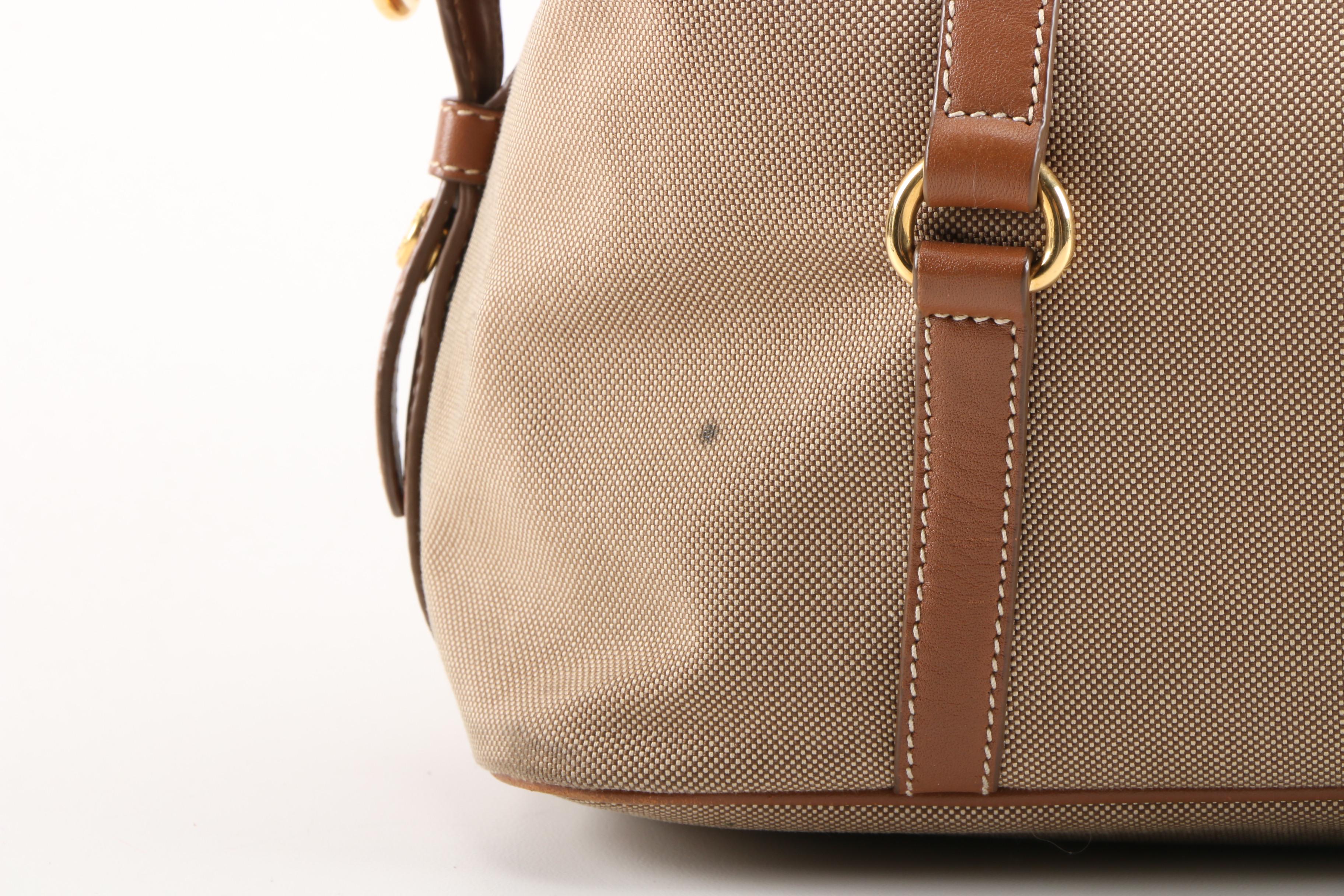 Prada Shoulder Bag in Corda Logo Jacquard and Smooth Leather