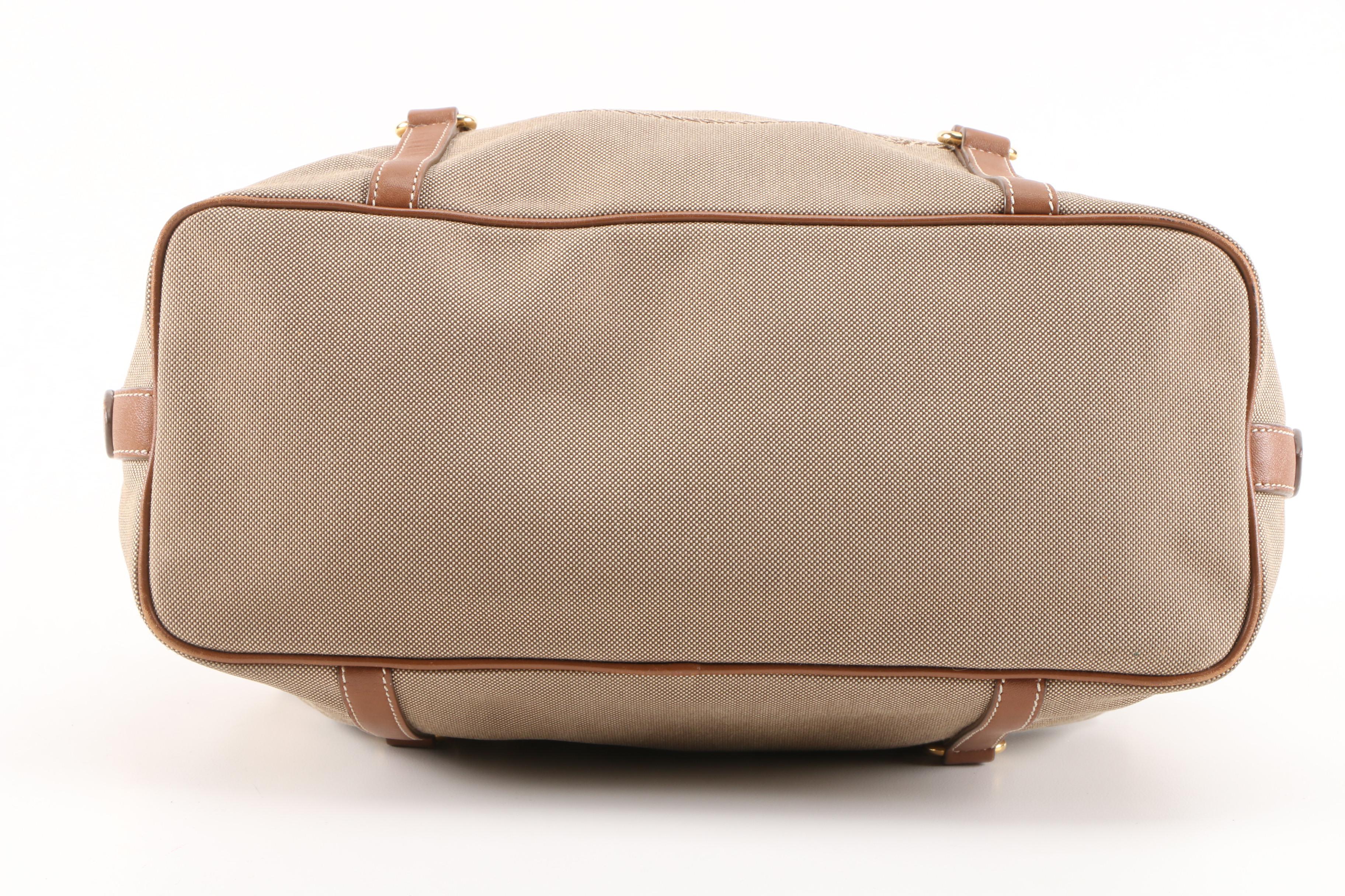 Prada Shoulder Bag in Corda Logo Jacquard and Smooth Leather