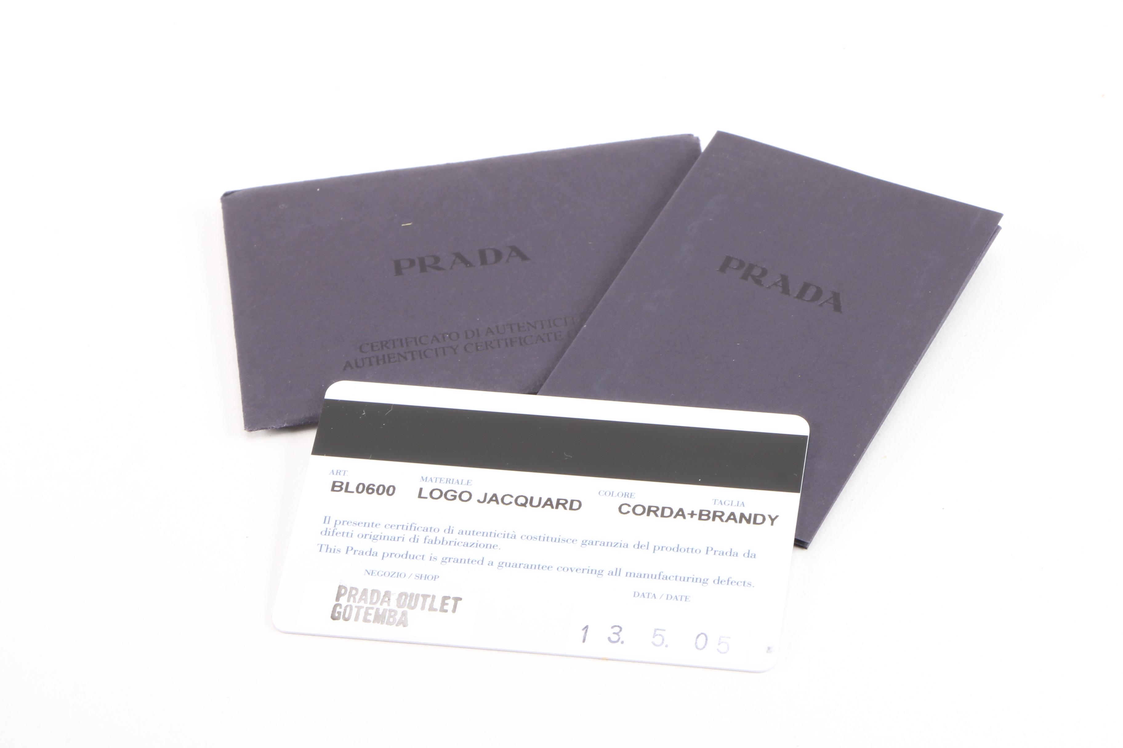 Prada Shoulder Bag in Corda Logo Jacquard and Smooth Leather