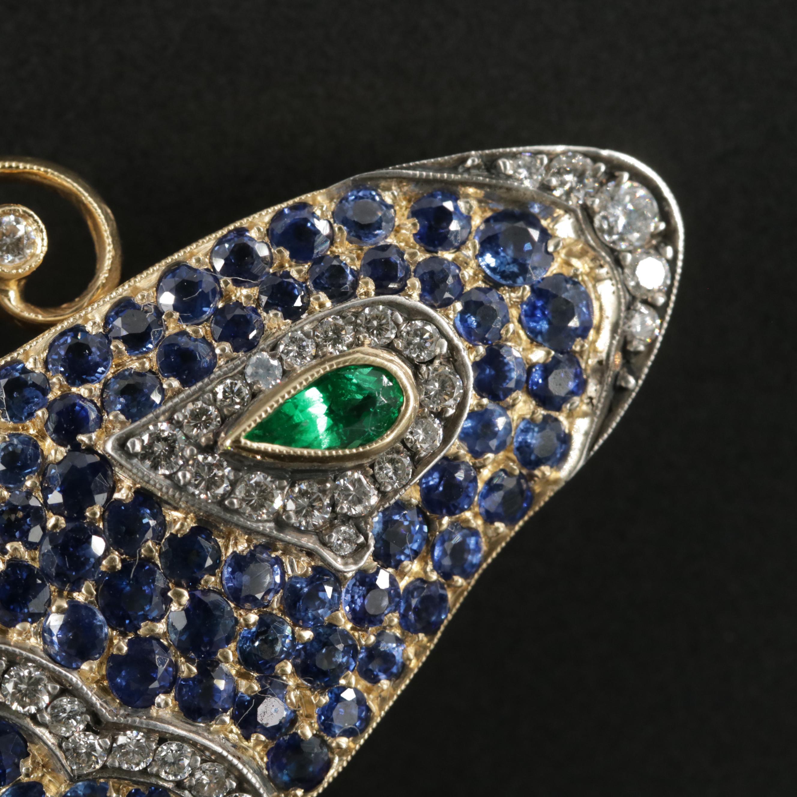 Tiffany & Co. 18K Emerald, 2.98 CTW Diamond and Sapphire Butterfly Brooch