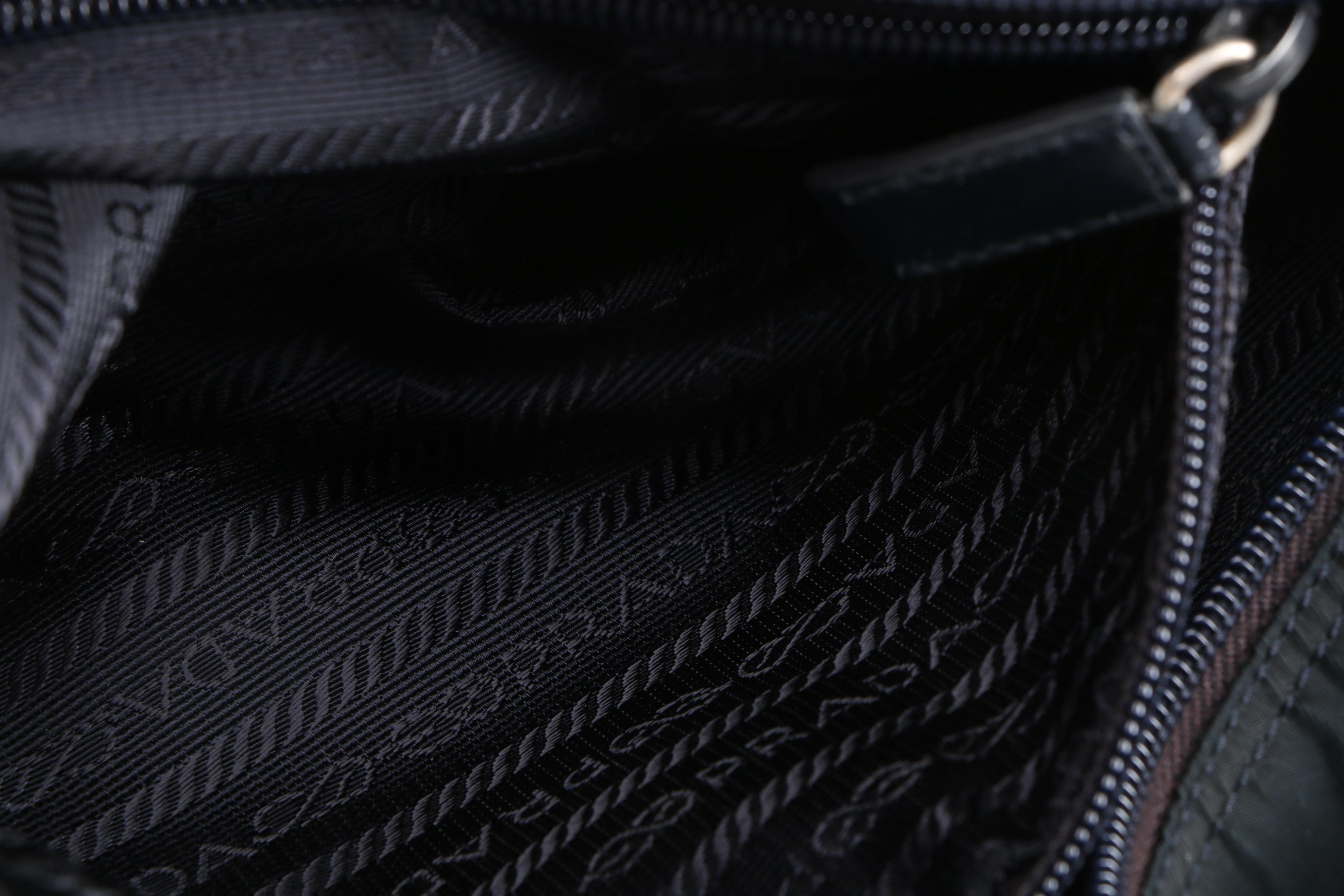 Prada Shoulder Bag in Black Tessuto Nylon and Canvas, Vintage