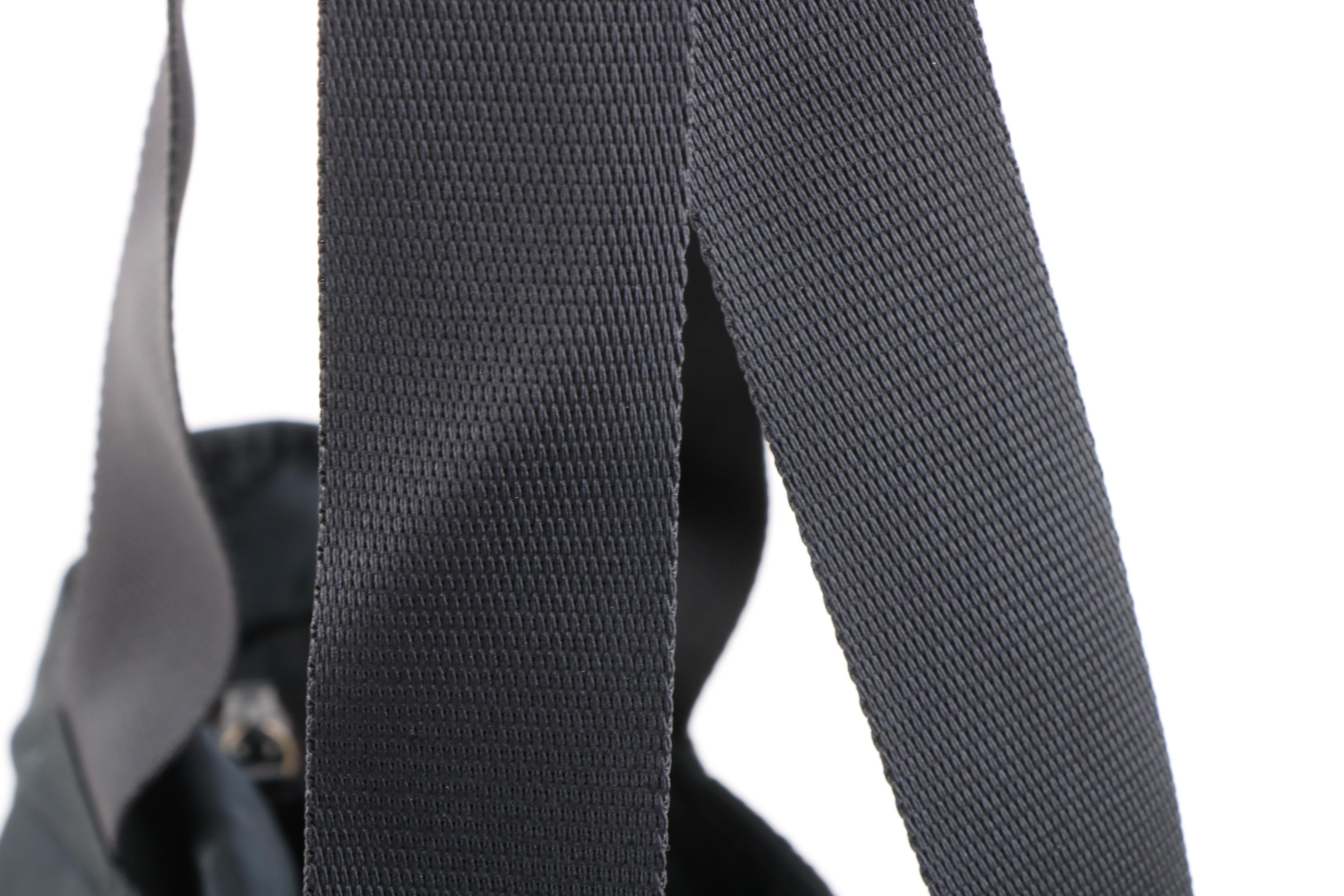 Prada Shoulder Bag in Black Tessuto Nylon and Canvas, Vintage