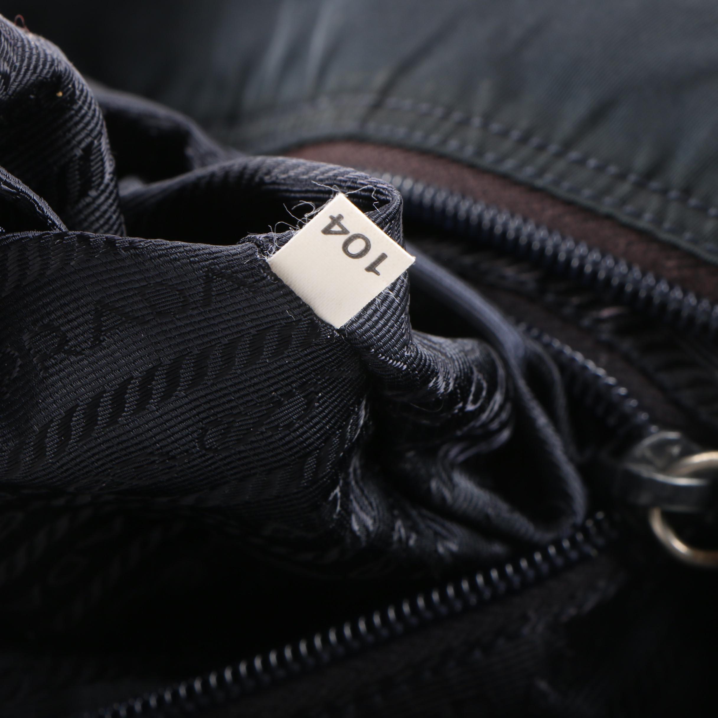 Prada Shoulder Bag in Black Tessuto Nylon and Canvas, Vintage