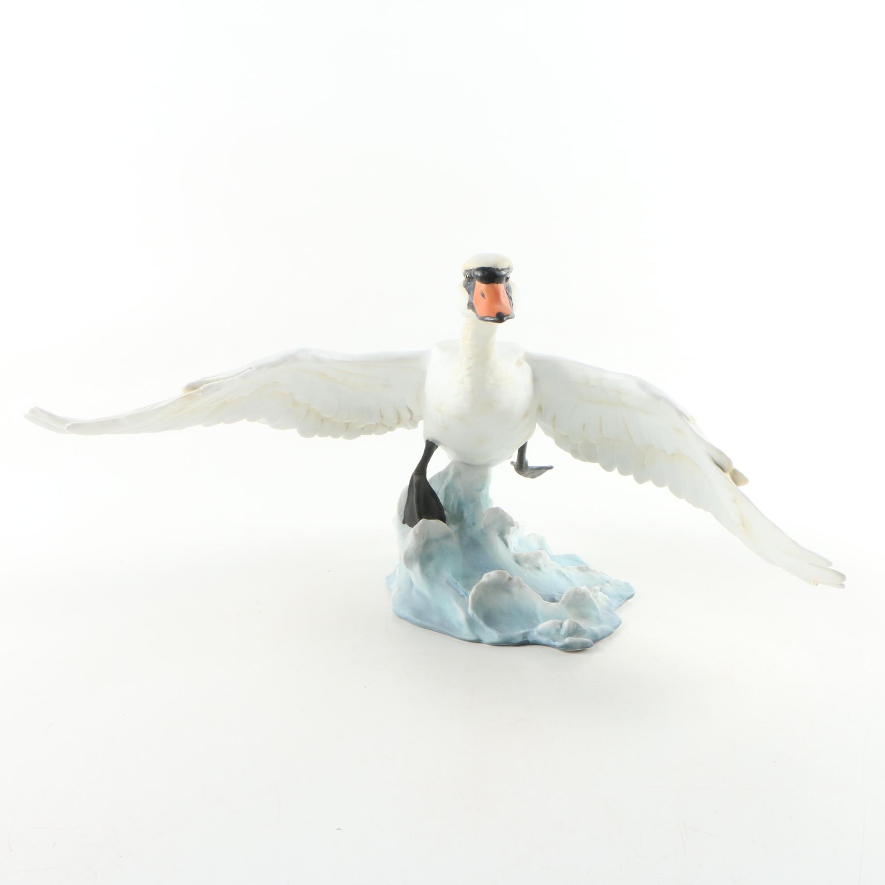 Kaiser of West Germany Porcelain "Mute Swan" Sculpture