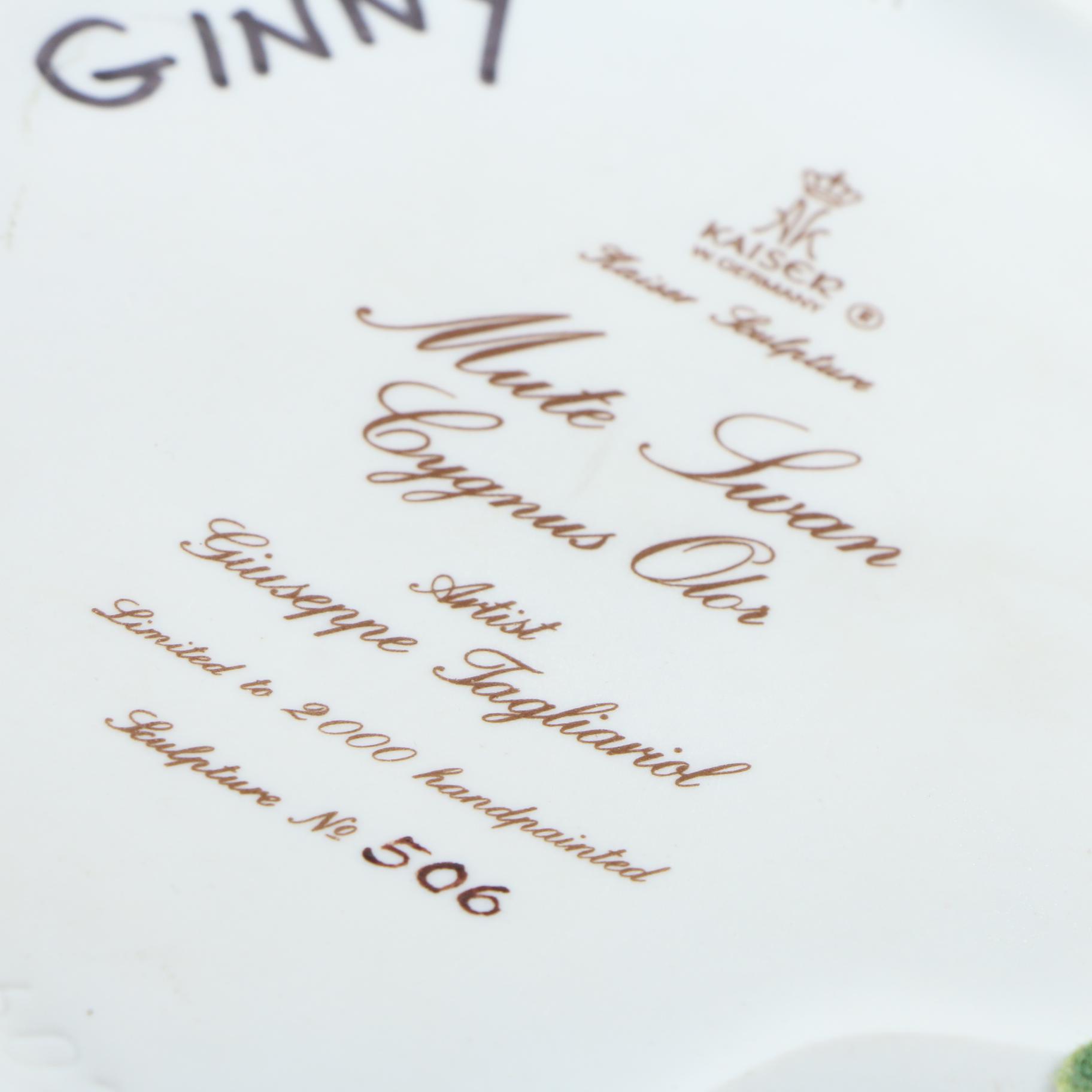 Kaiser of West Germany Porcelain "Mute Swan" Sculpture