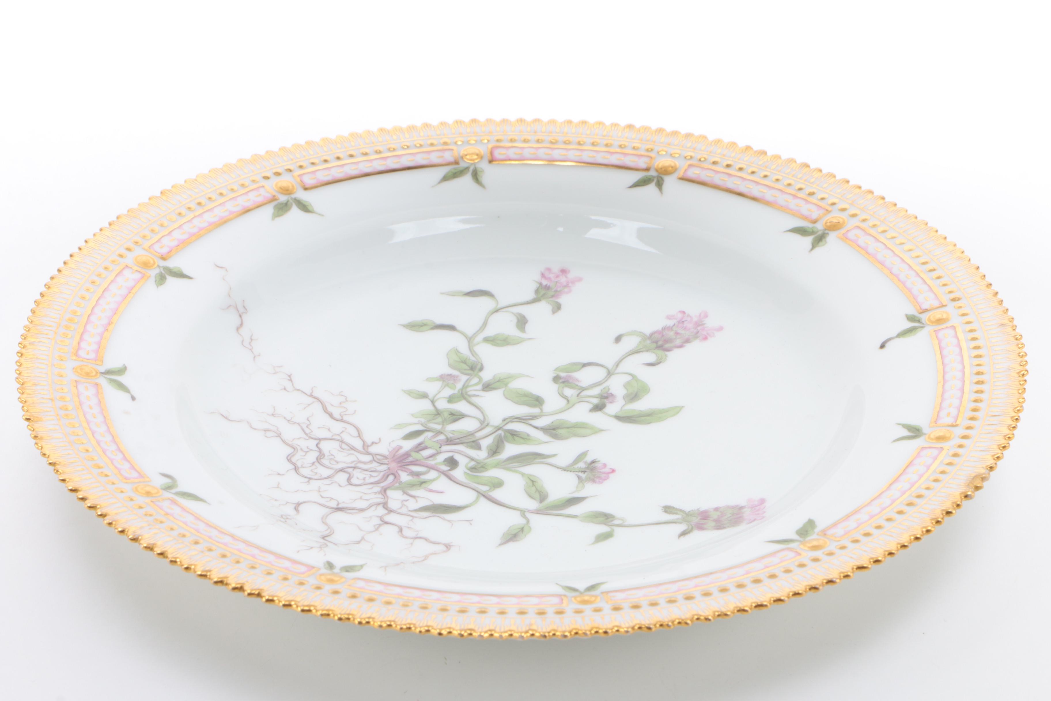 Royal Copenhagen "Flora Danica" Botanical Plate, 1870-90