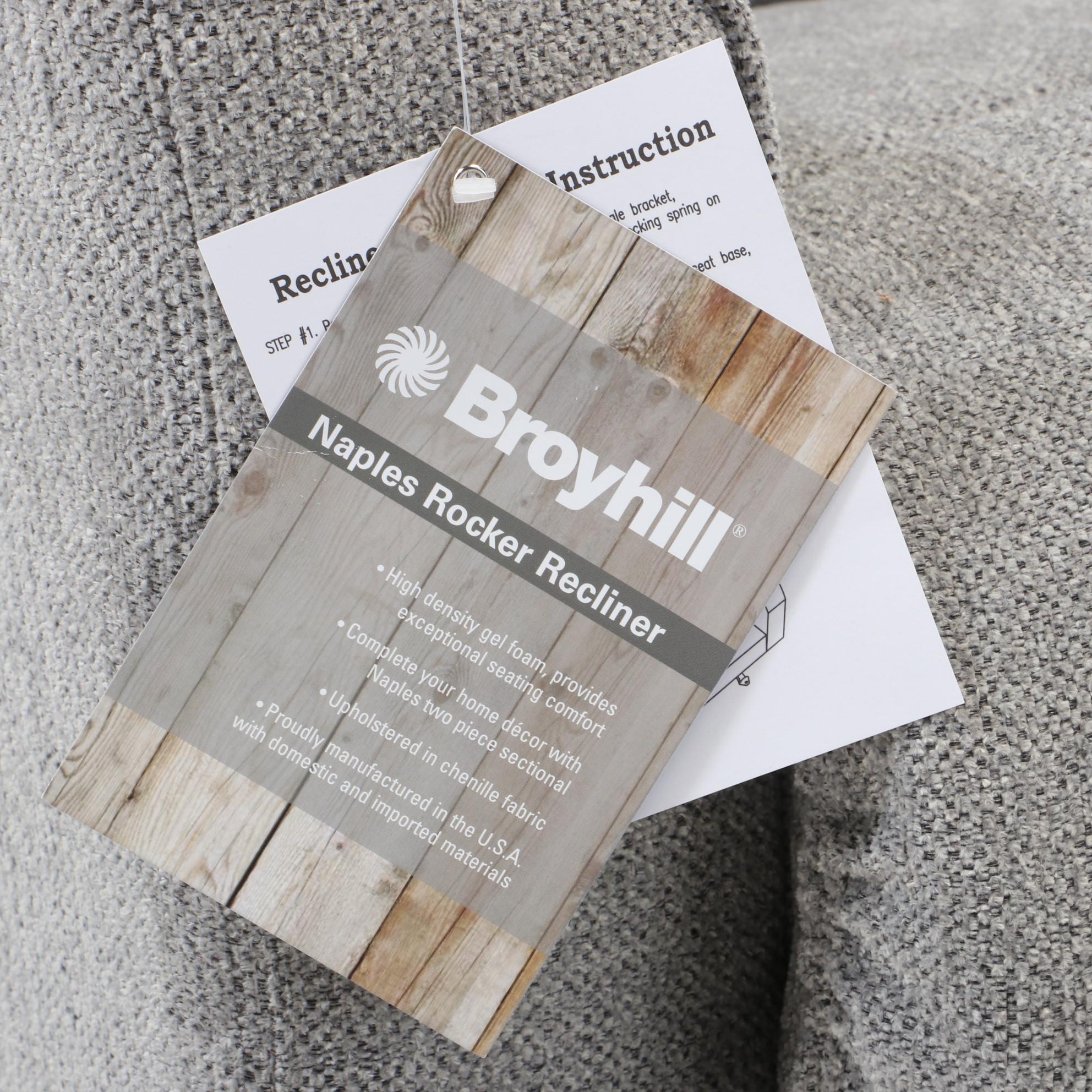 Broyhill "Naples" Upholstered Pillow Back Rocker Recliner Arm Chair