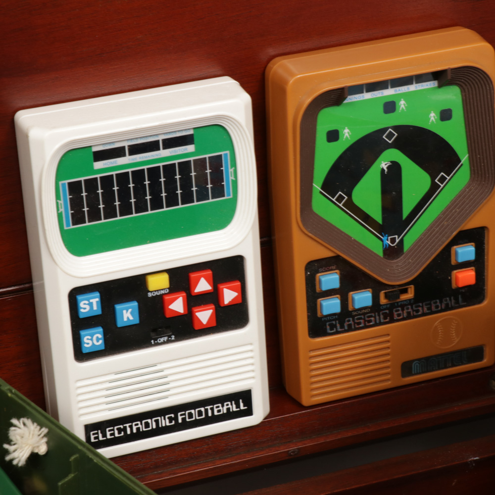 GI Joe, Diecast Cars, Peewee Herman and Toy Story Toys in Wooden Toy Box