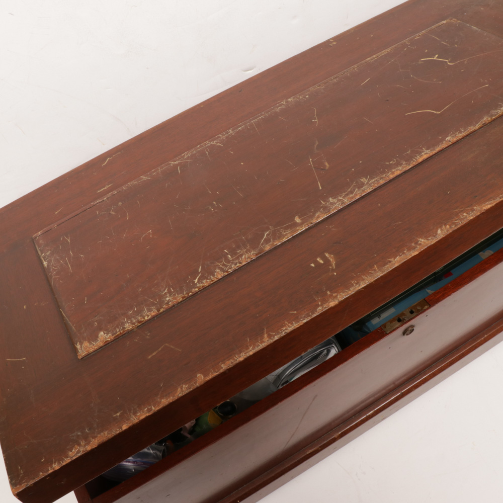 GI Joe, Diecast Cars, Peewee Herman and Toy Story Toys in Wooden Toy Box