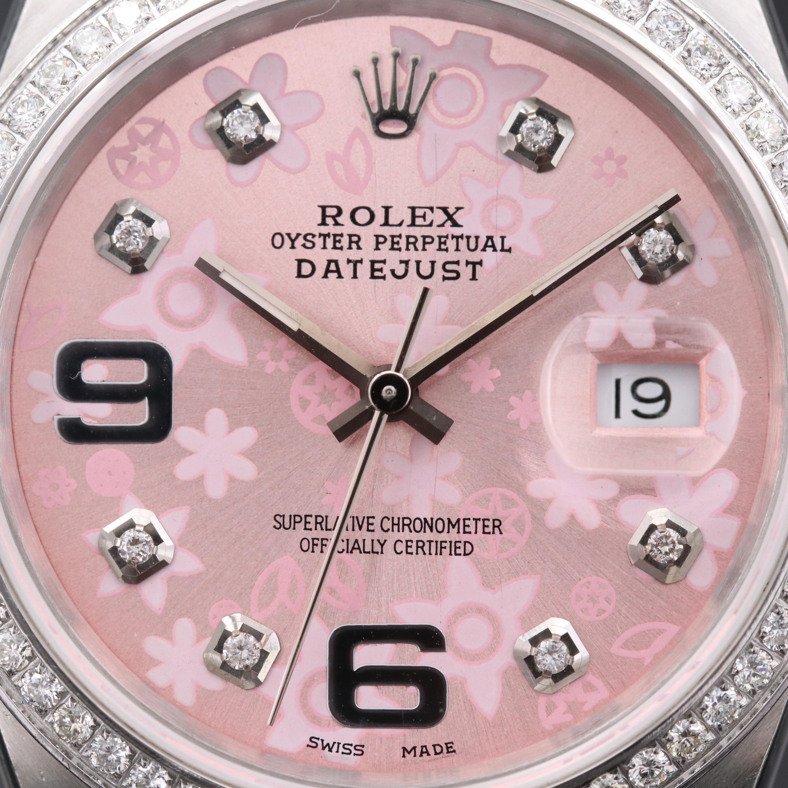 Rolex Datejust Stainless Steel 1.28 CTW Diamond Watch, 1991