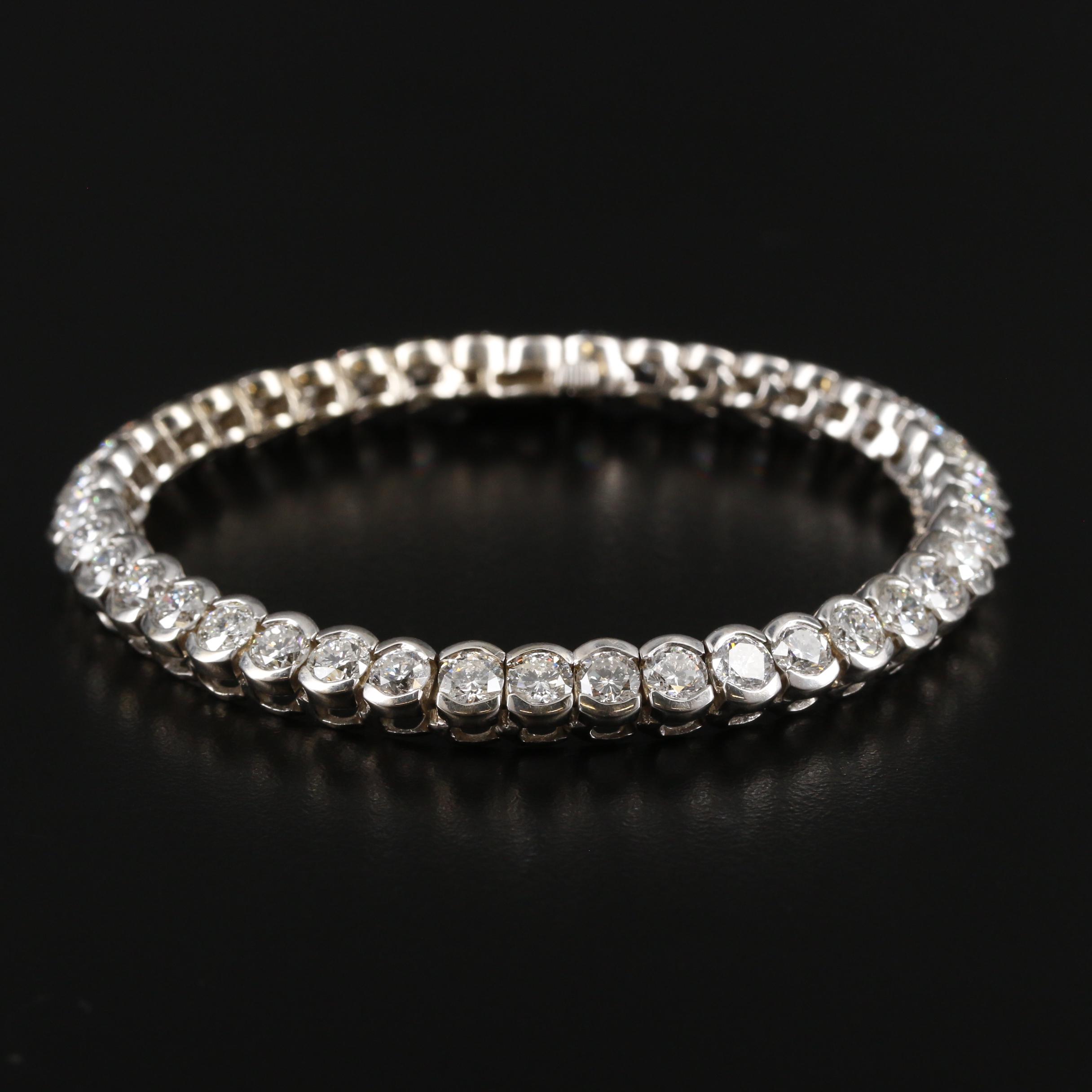 18K White Gold 12.65 CTW Diamond Line Bracelet