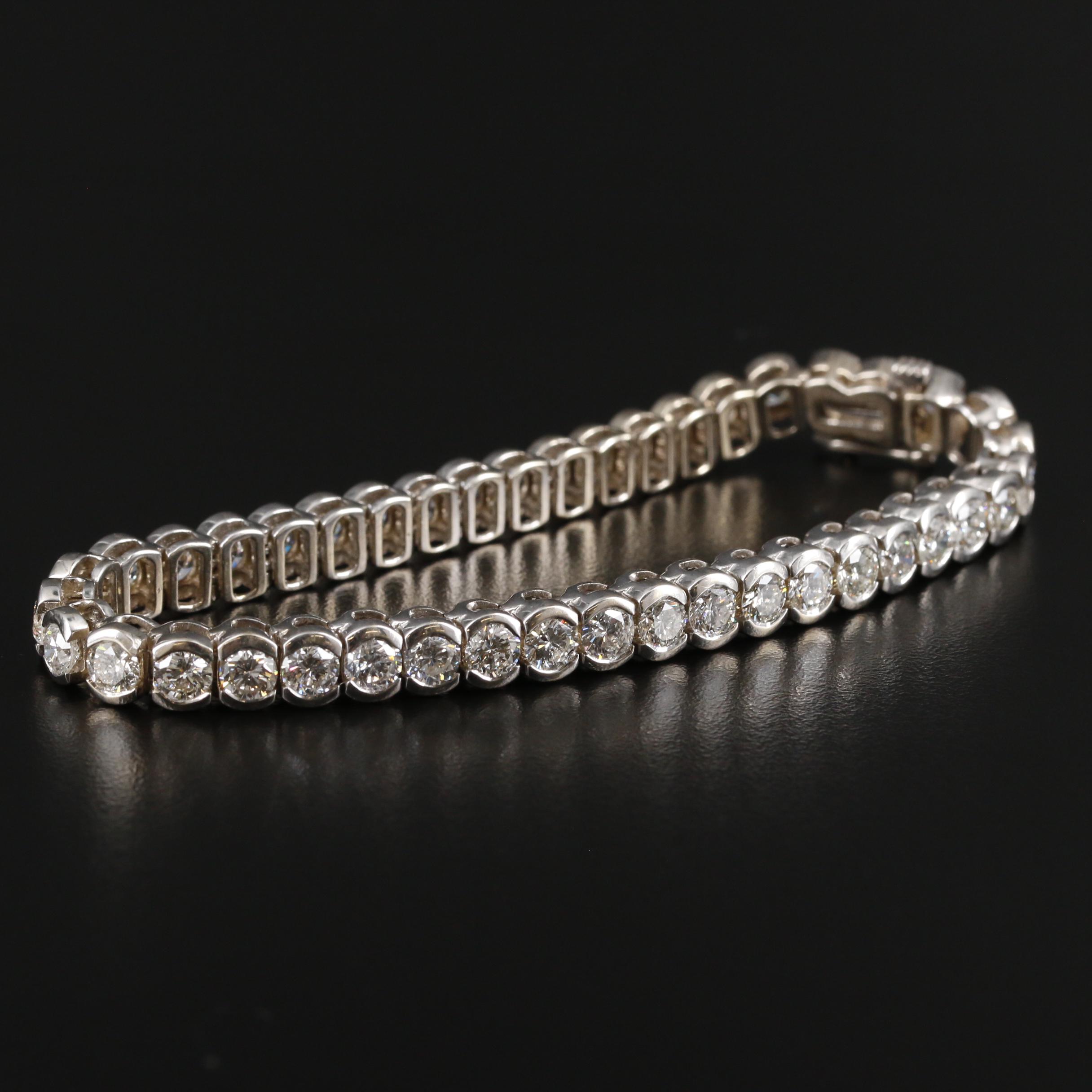 18K White Gold 12.65 CTW Diamond Line Bracelet
