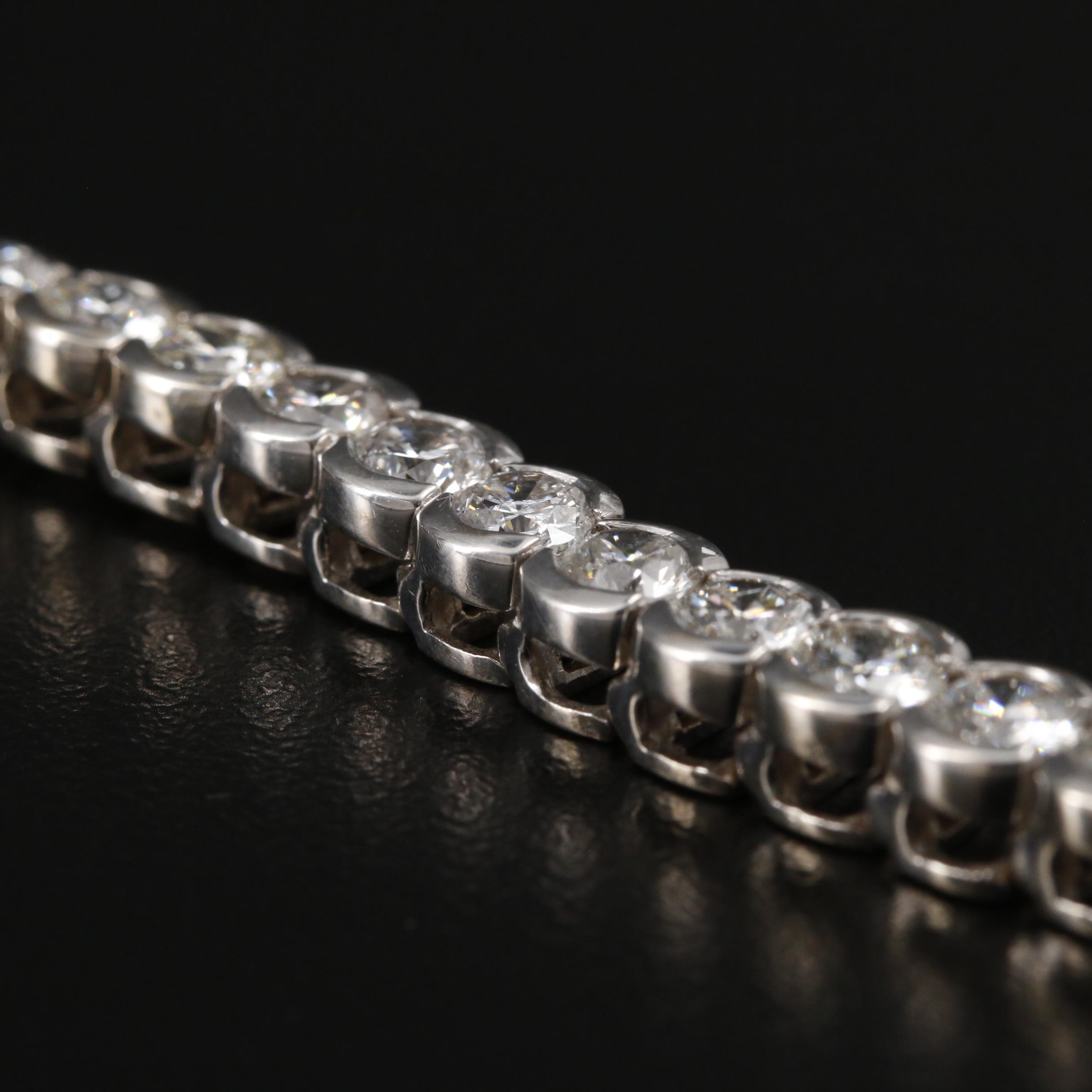 18K White Gold 12.65 CTW Diamond Line Bracelet