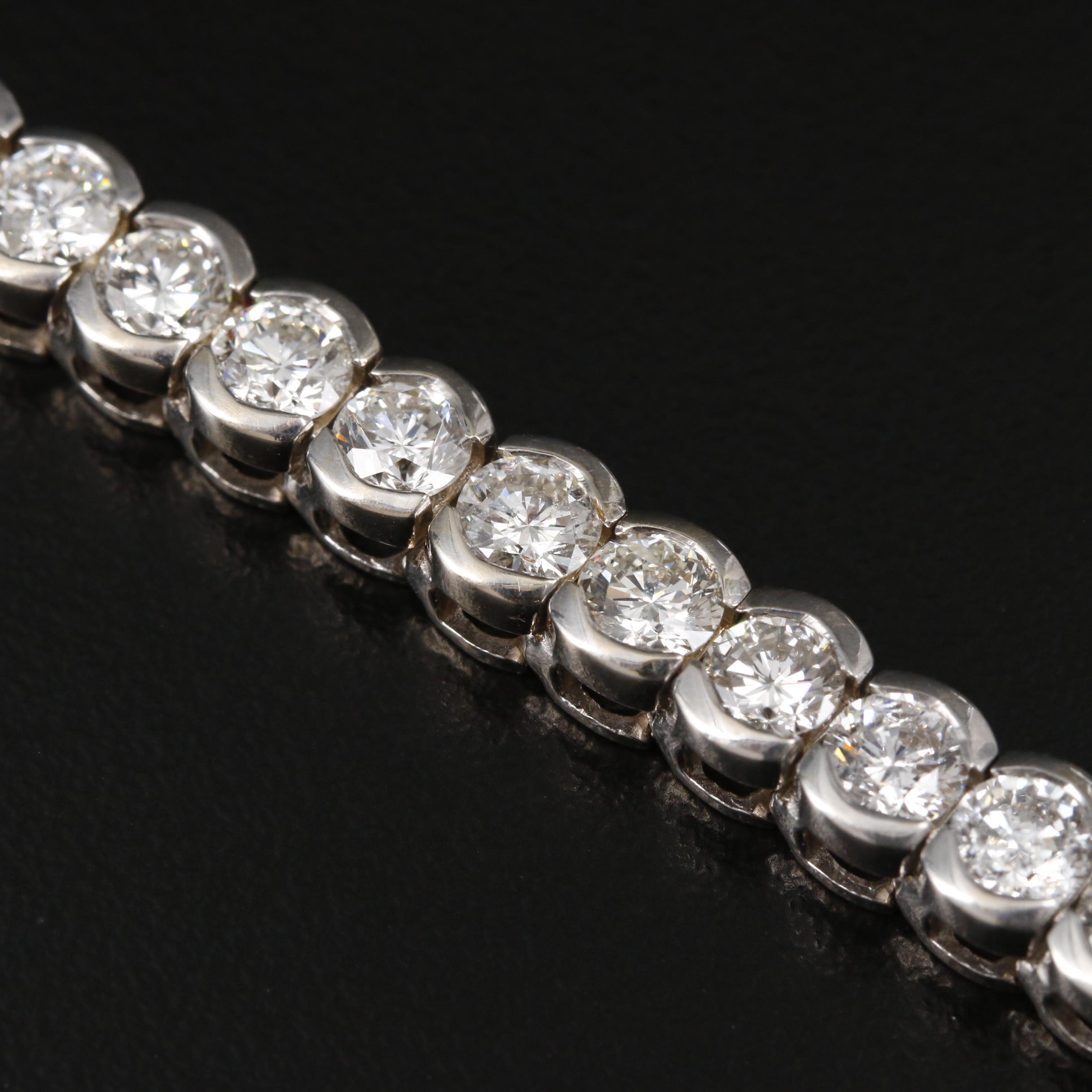 18K White Gold 12.65 CTW Diamond Line Bracelet