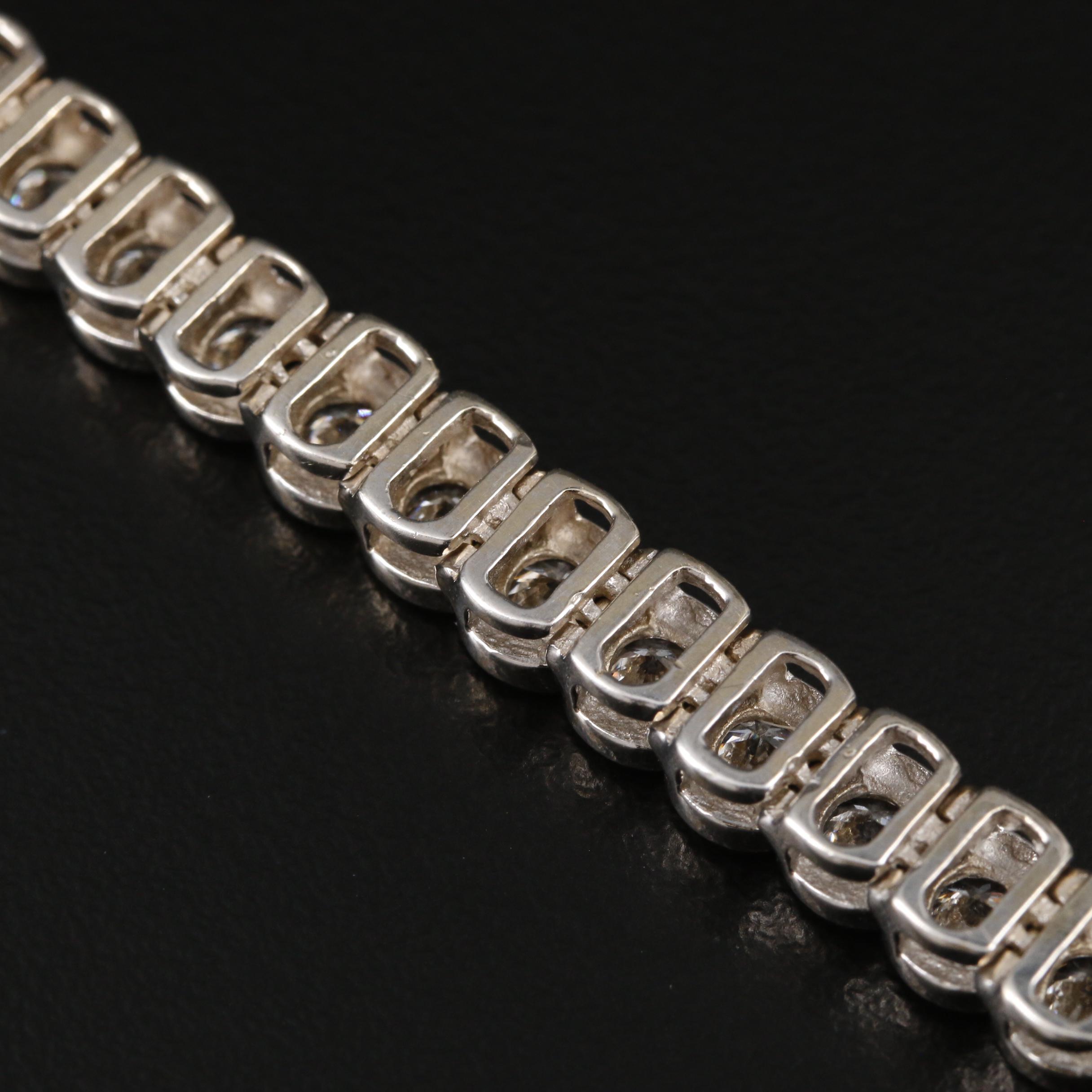 18K White Gold 12.65 CTW Diamond Line Bracelet